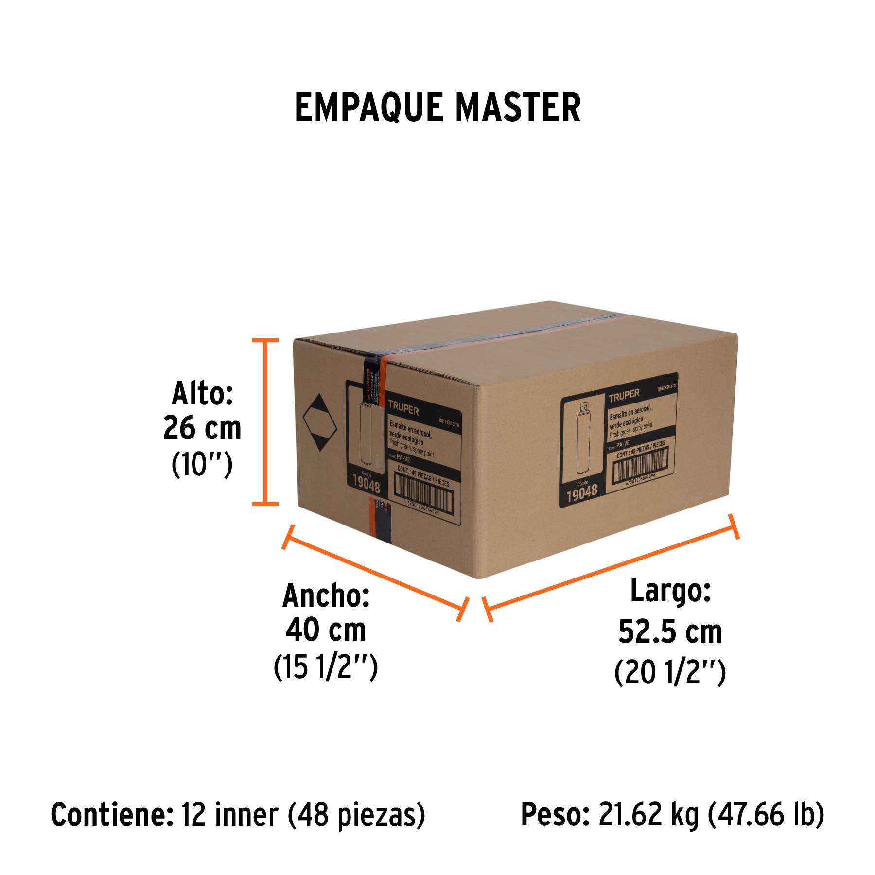 Pintura en aerosol, verde ecológico, bote esbelto, 400 ml - Empaque