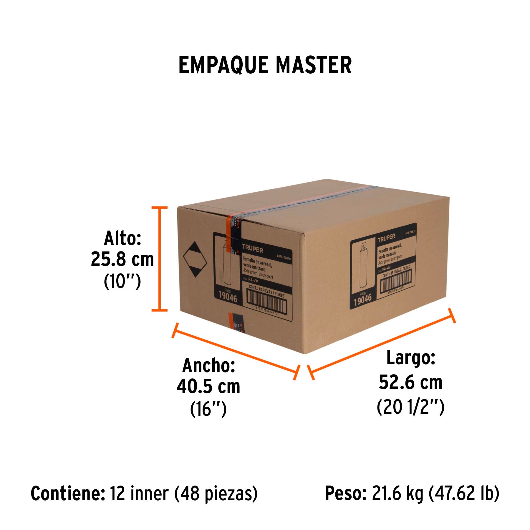 Pintura en aerosol, verde manzana, bote esbelto, 400 ml - Empaque