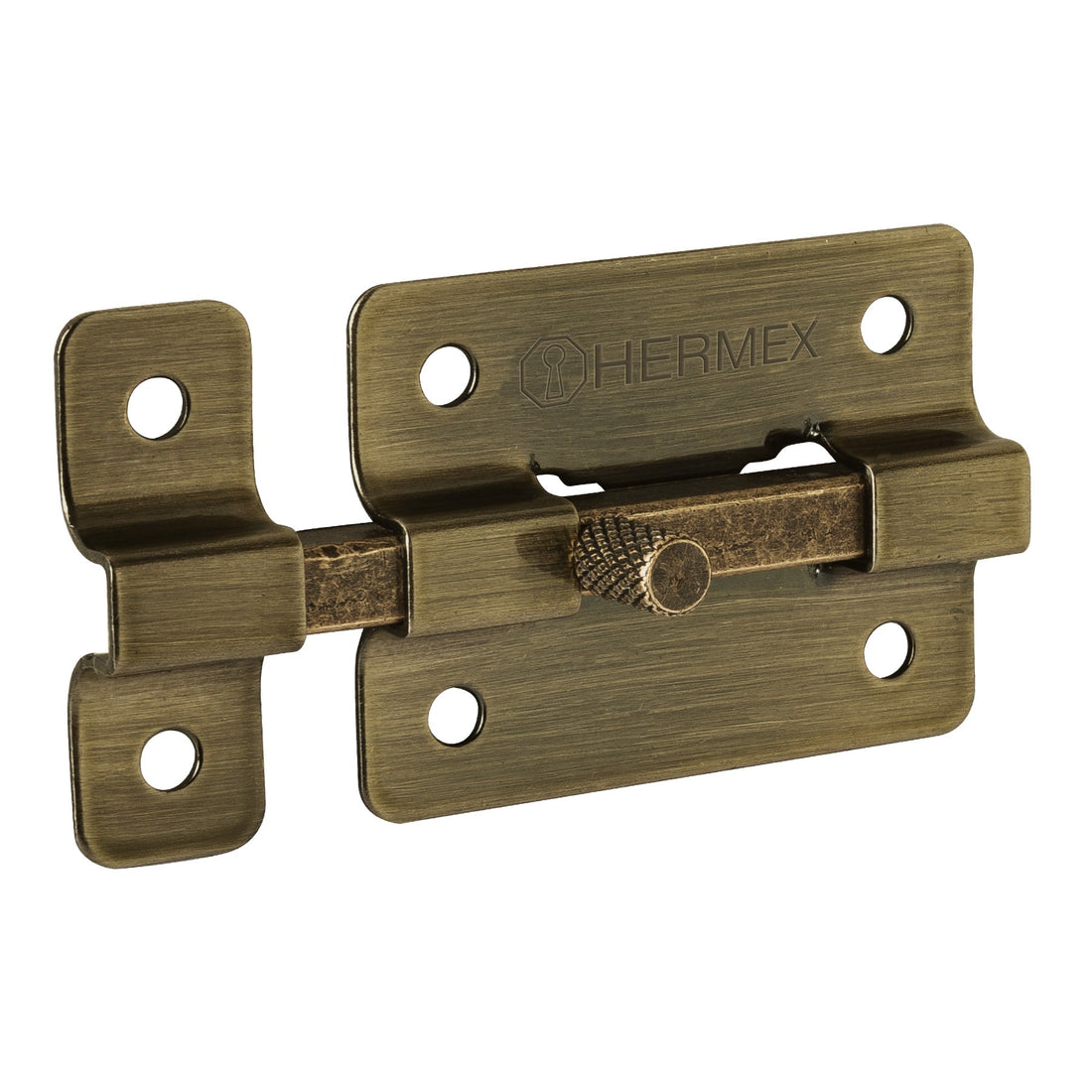 Pasador de barra plana 2", latón antiguo, HERMEX