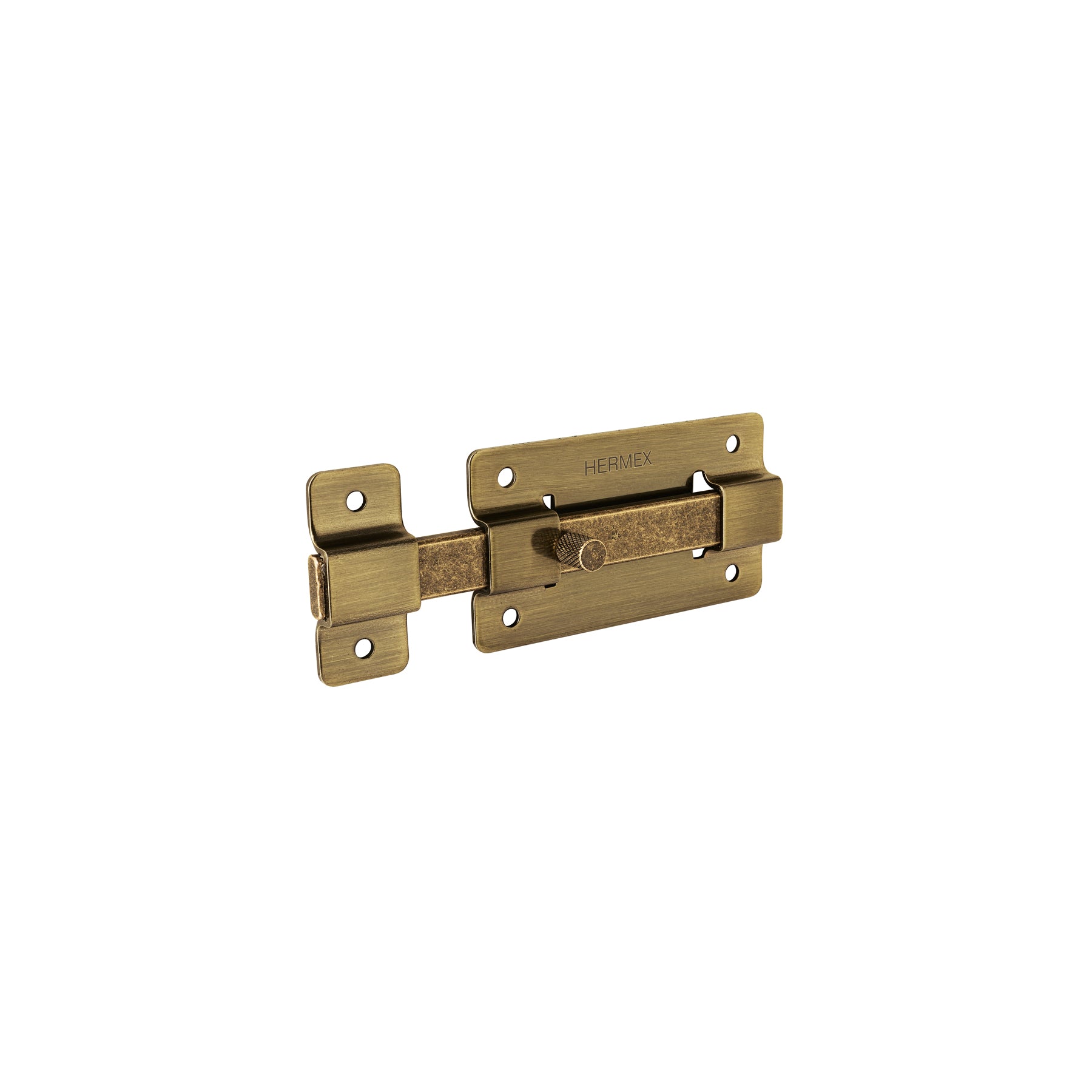 Pasador de barra plana 4", latón antiguo, HERMEX