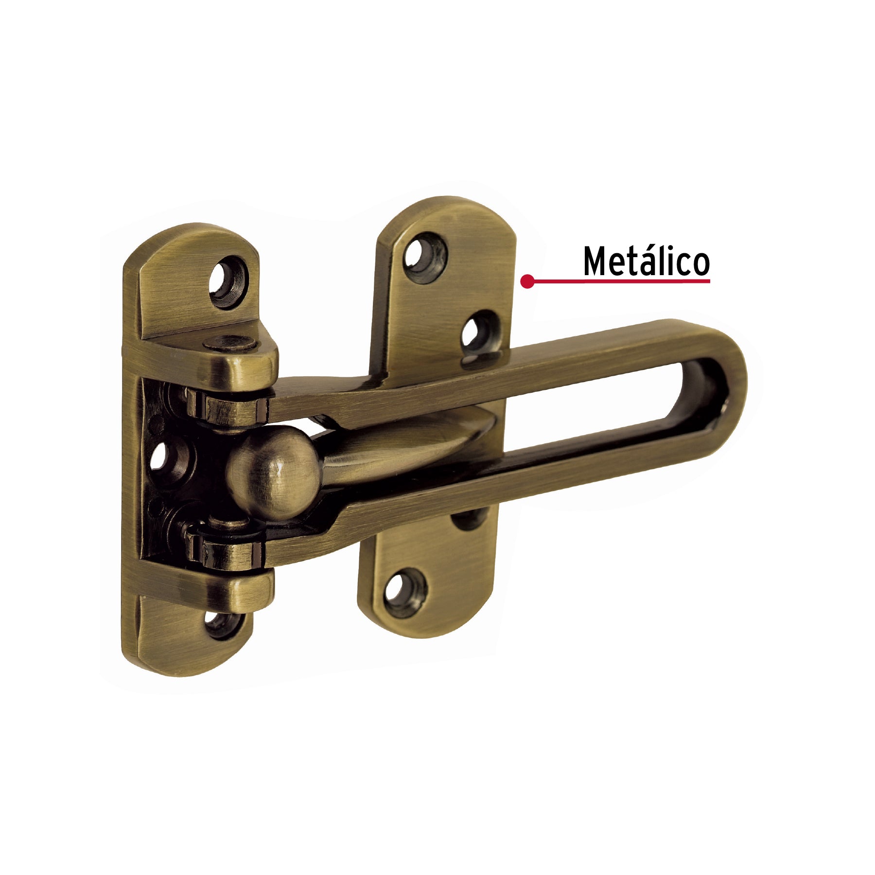 Pasador abatible para puerta, acabado latón antiguo, HERMEX