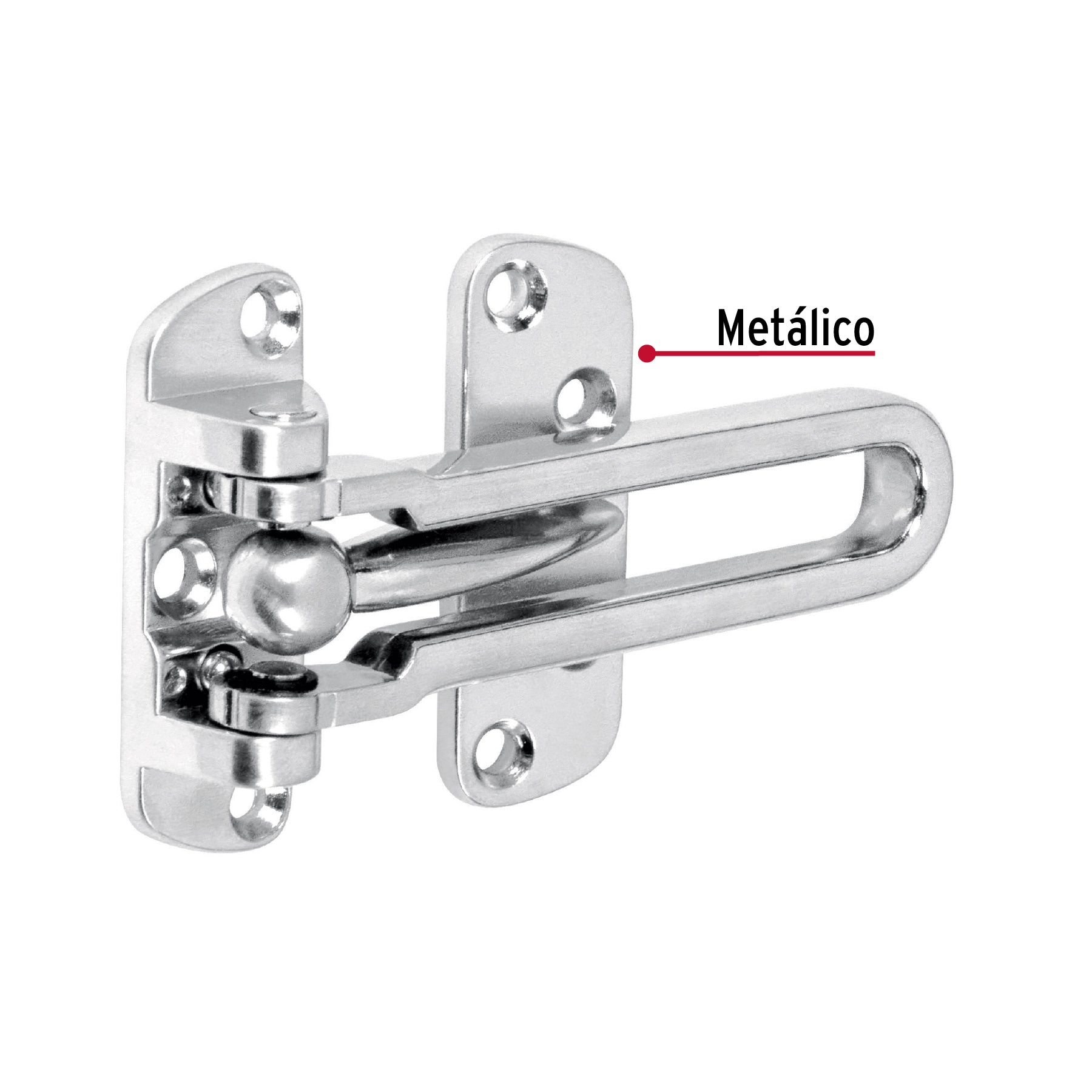 Pasador abatible para puerta, acabado cromo mate, HERMEX