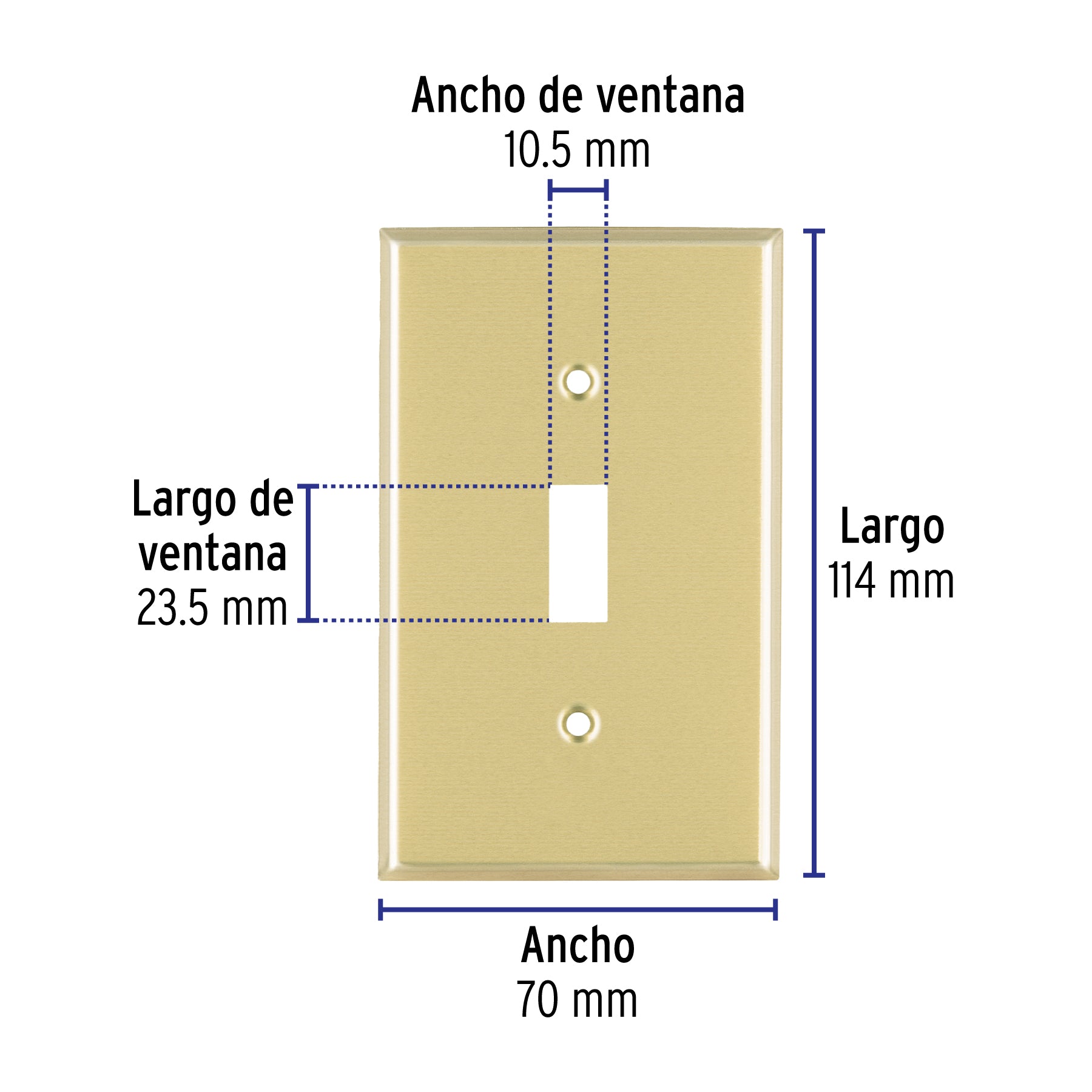 Placa para interruptor vertical, de aluminio, línea Standard