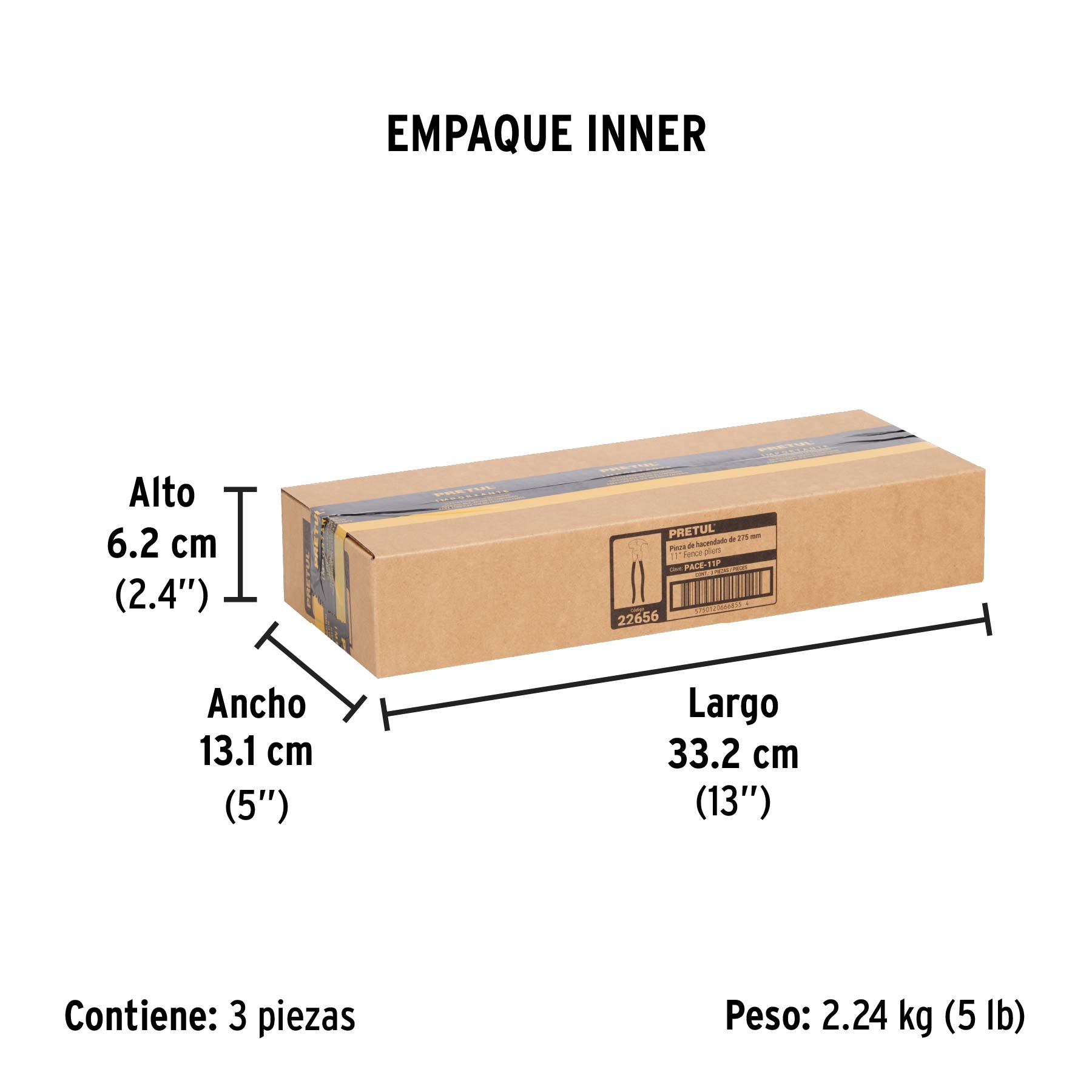Pinza de hacendado 11" mango de PVC, PRETUL - Empaque