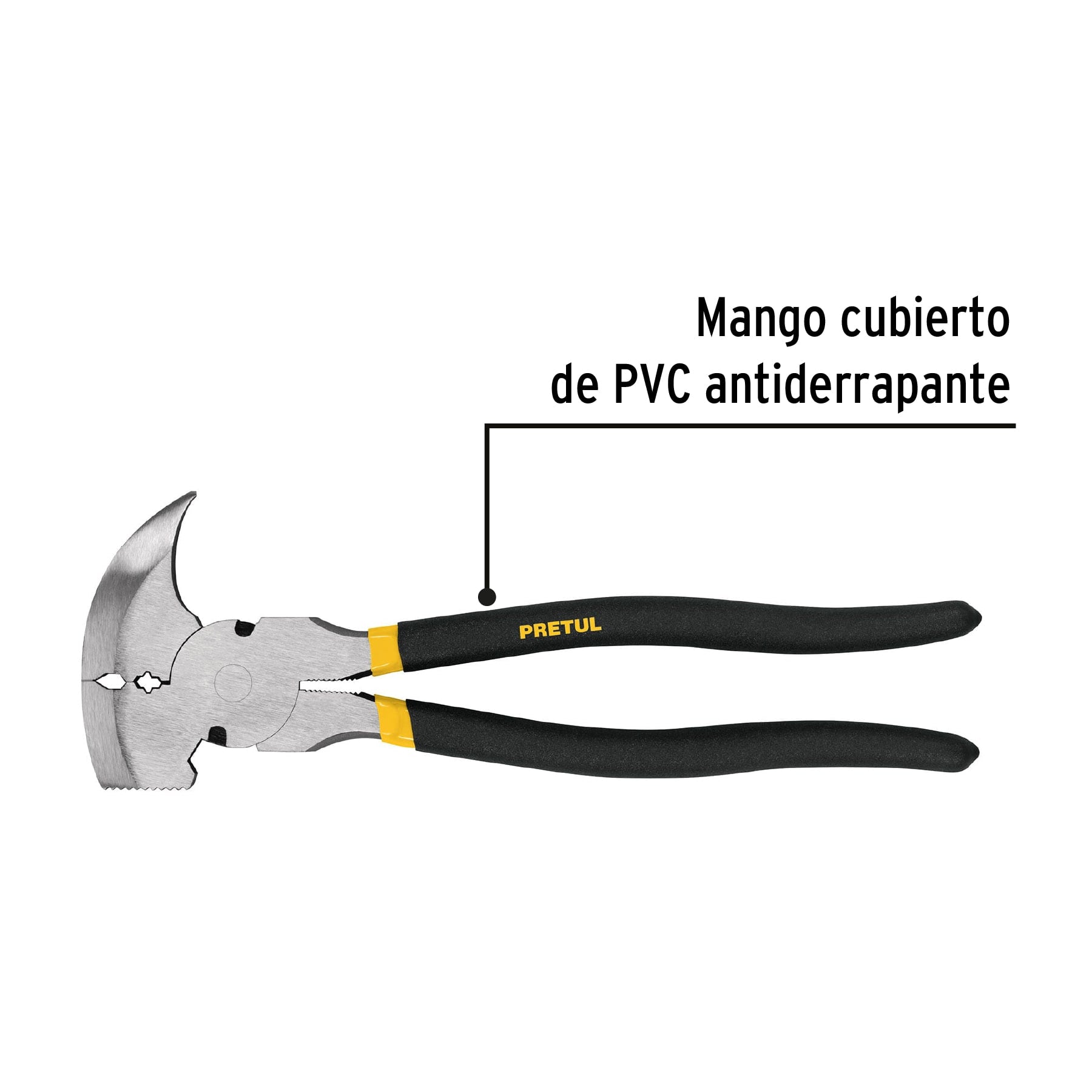 Pinza de hacendado 11" mango de PVC, PRETUL