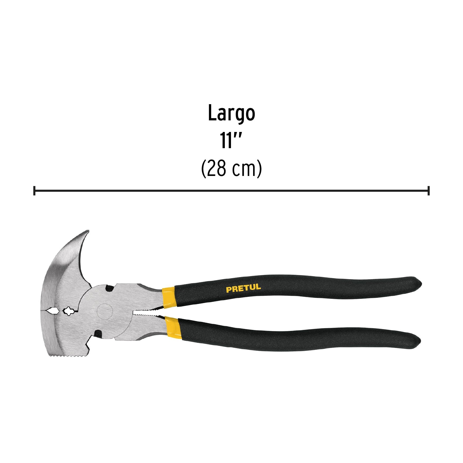 Pinza de hacendado 11" mango de PVC, PRETUL