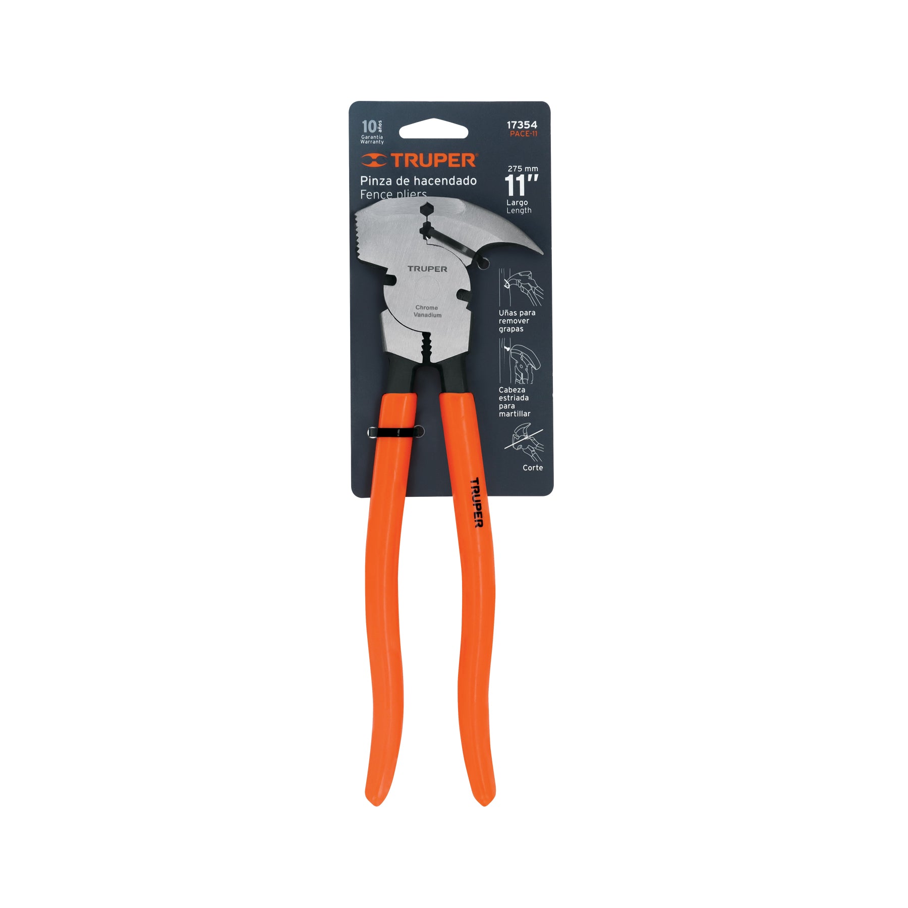 Pinza de hacendado 11" mango de PVC, TRUPER