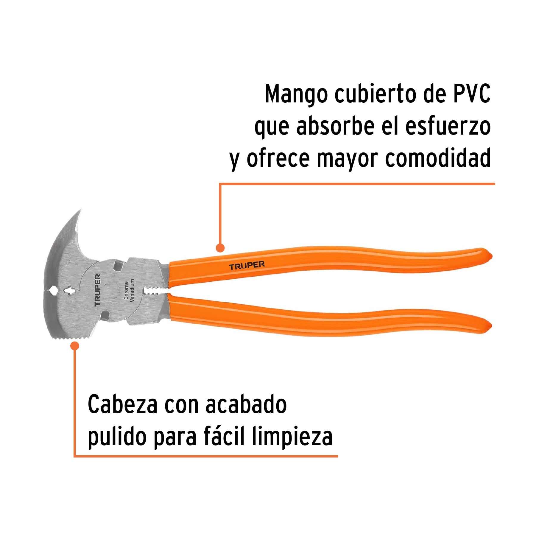 Pinza de hacendado 11" mango de PVC, TRUPER