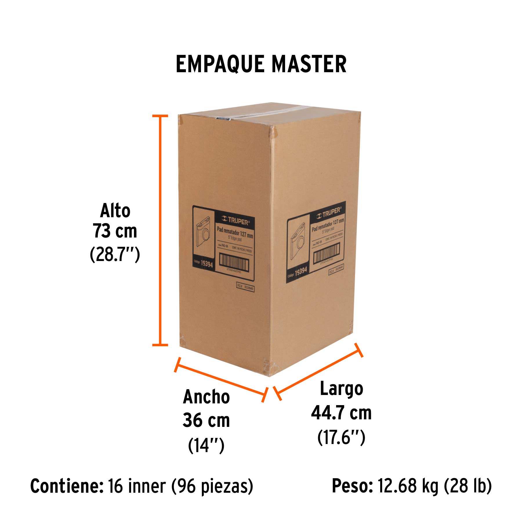 Pad rematador 5", TRUPER - Empaque