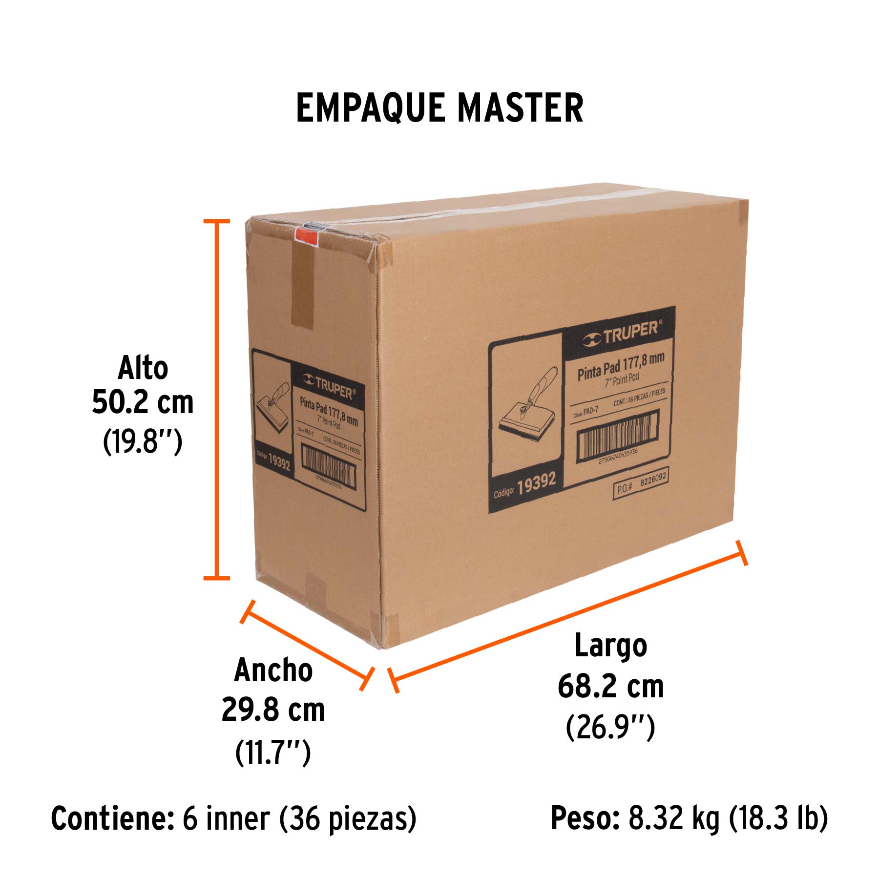 Pinta pad 7", TRUPER - Empaque
