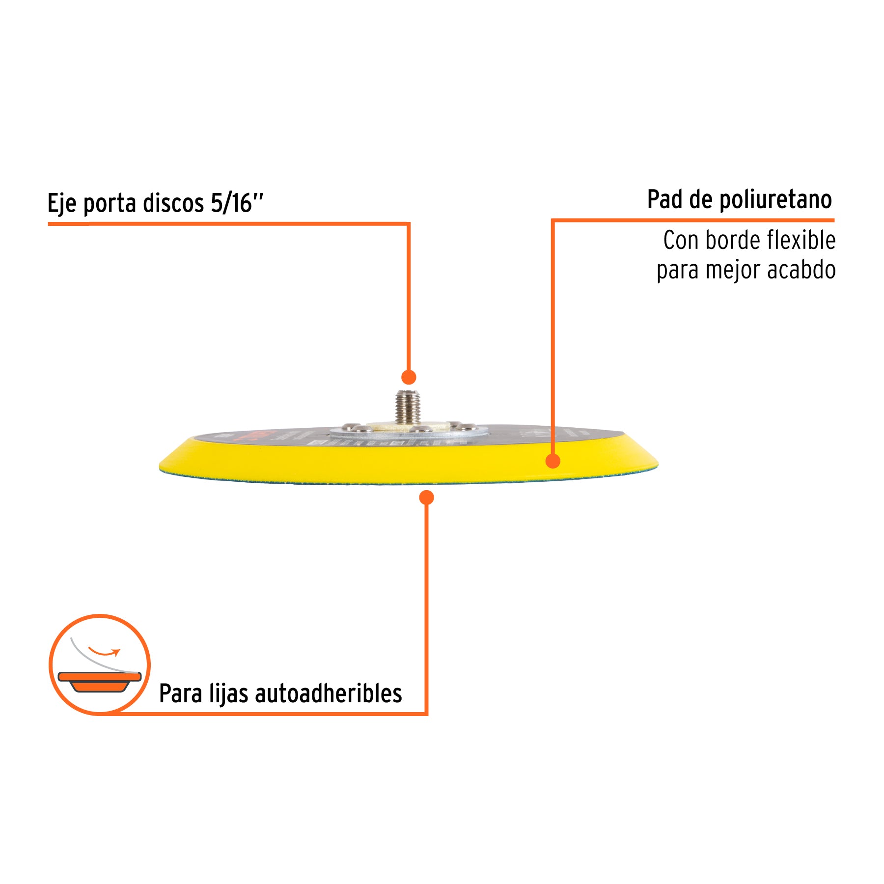 Pad de vinil para lijadora neumática TPN-861, TRUPER