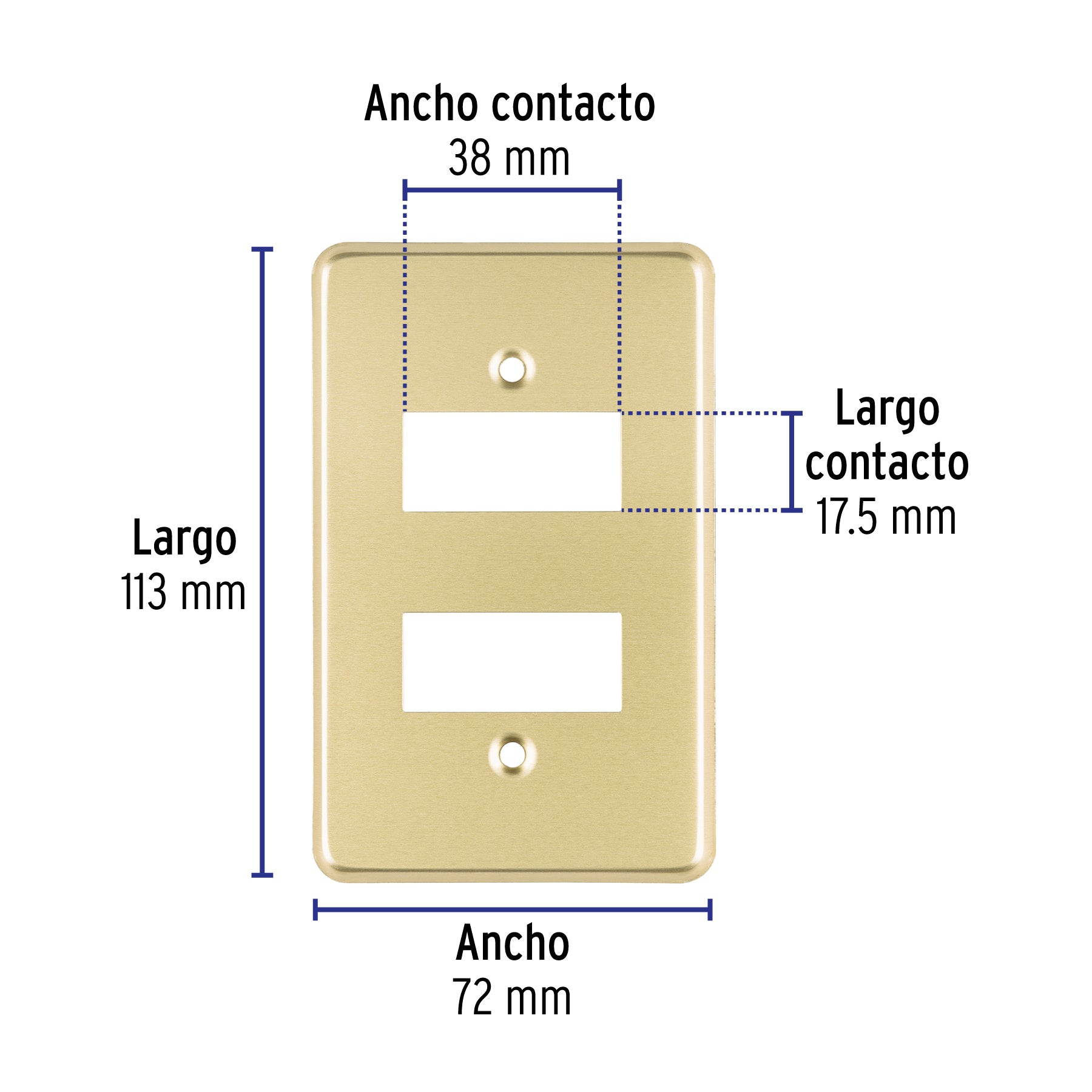 Placa 2 módulos, de aluminio, línea Económica, VOLTECK