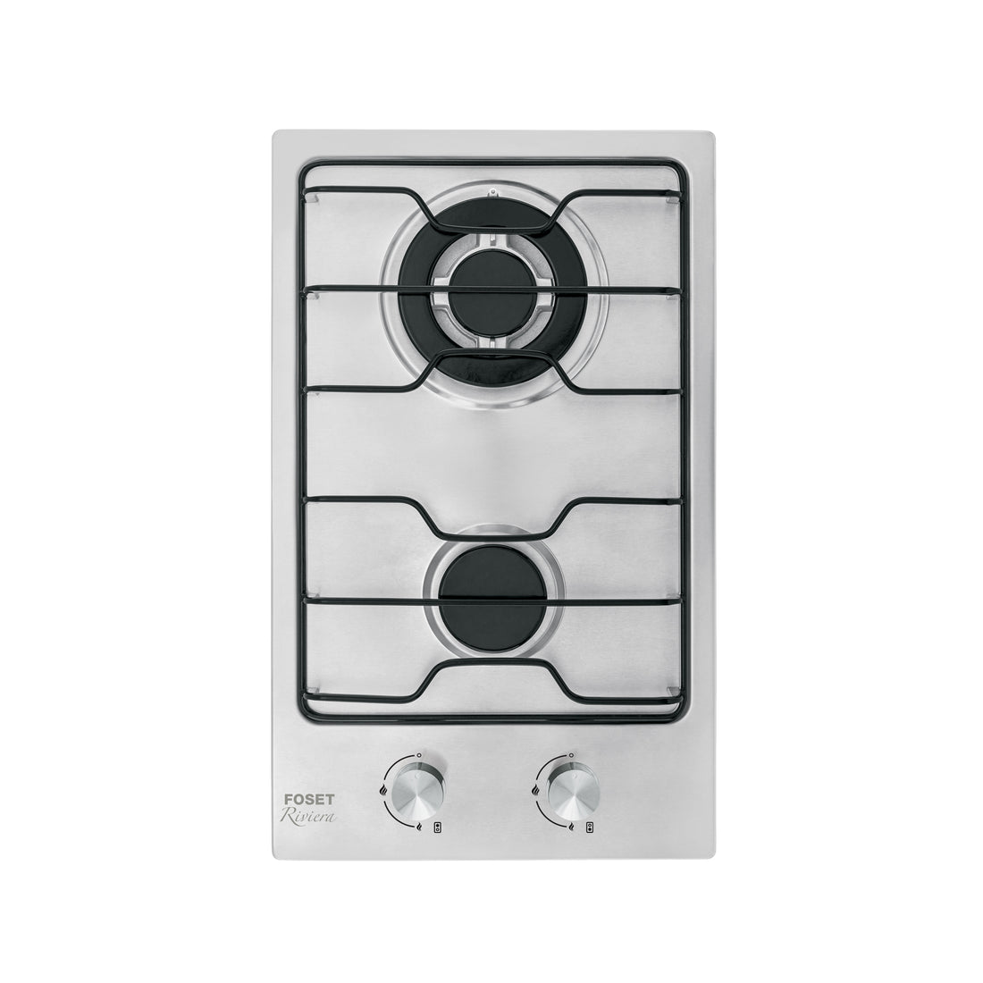 Parrilla gas empotrable 30 cm, 2 quemadores, esmalte, FOSET
