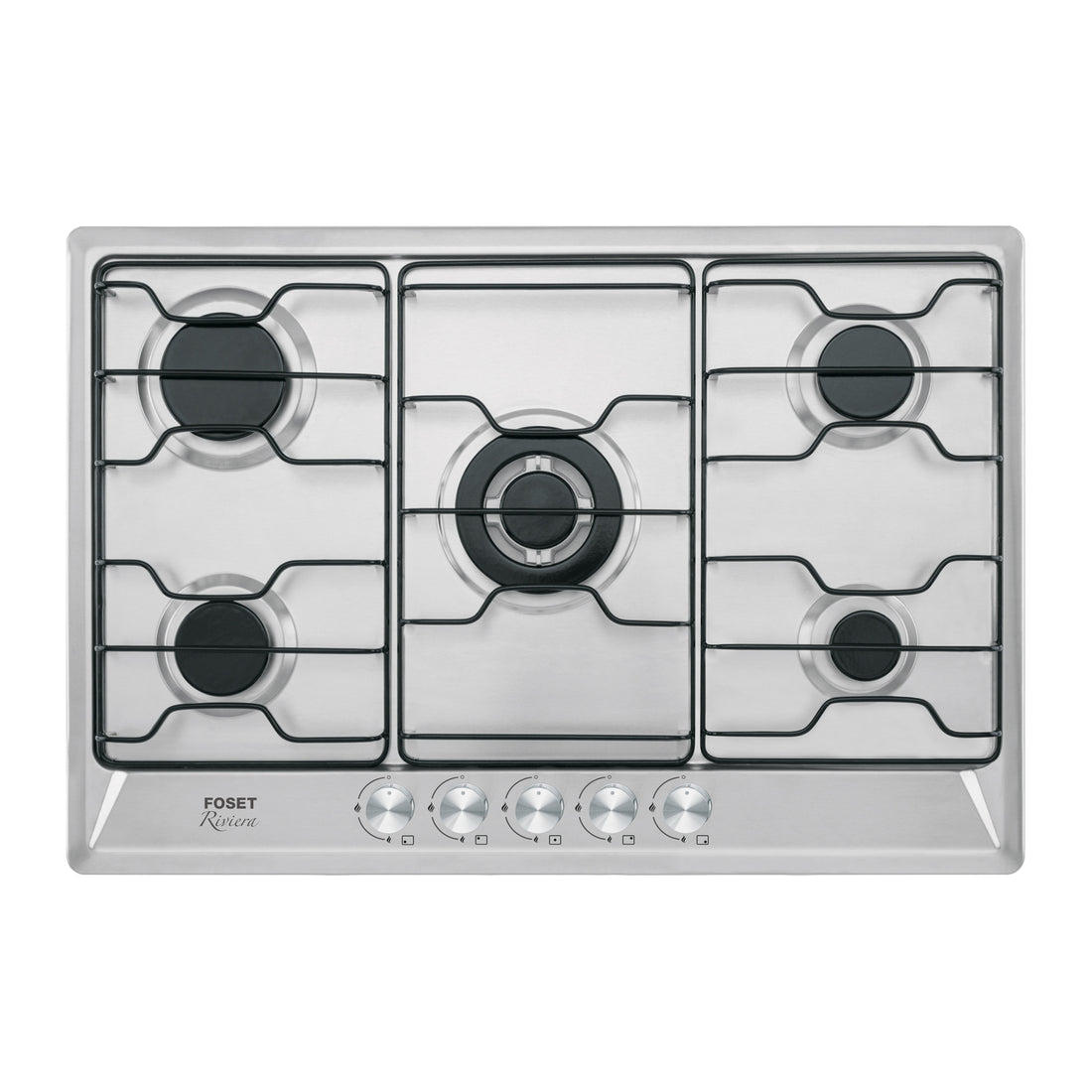Parrilla gas empotrable 75 cm, 5 quemadores, esmalte, FOSET