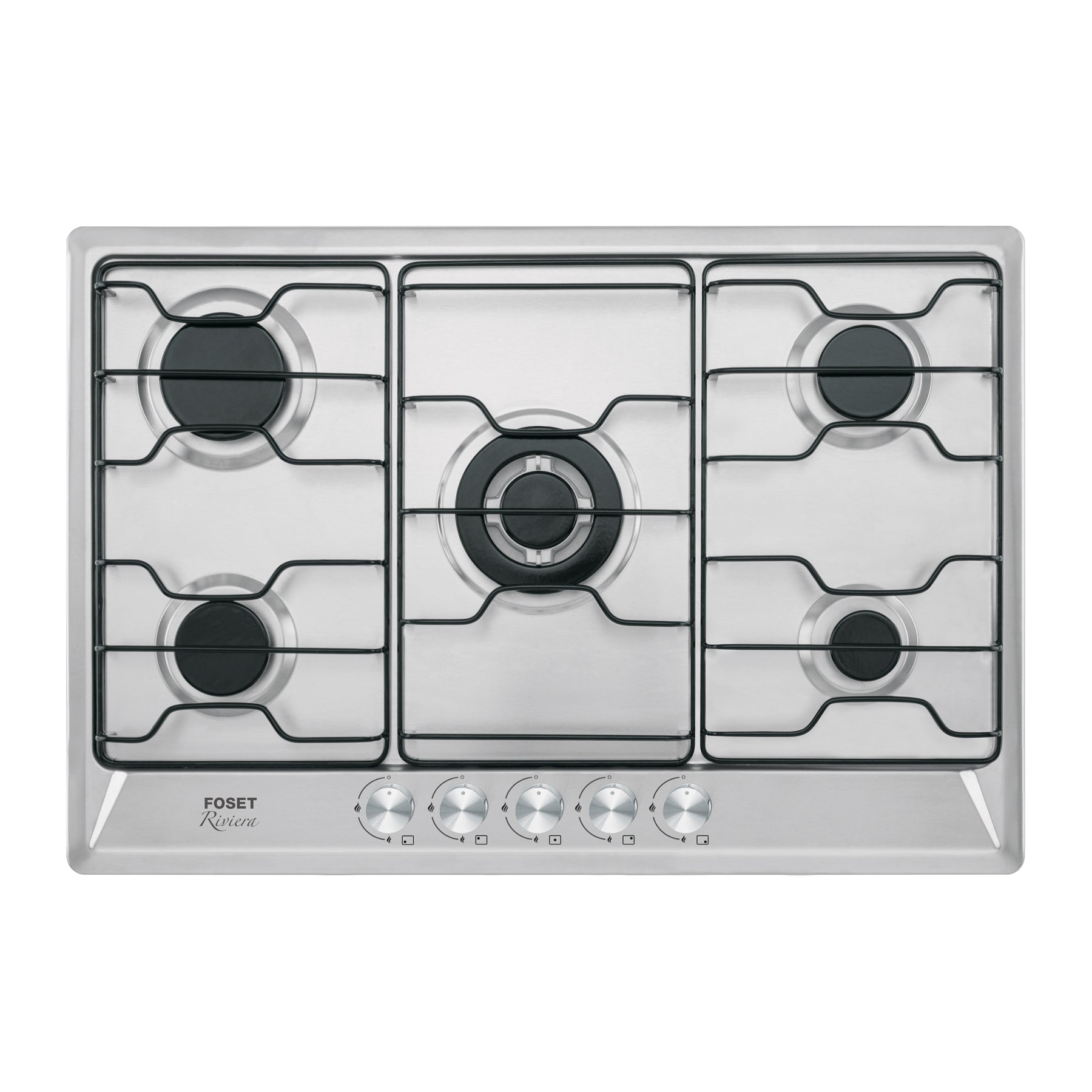 Parrilla gas empotrable 75 cm, 5 quemadores, esmalte, FOSET