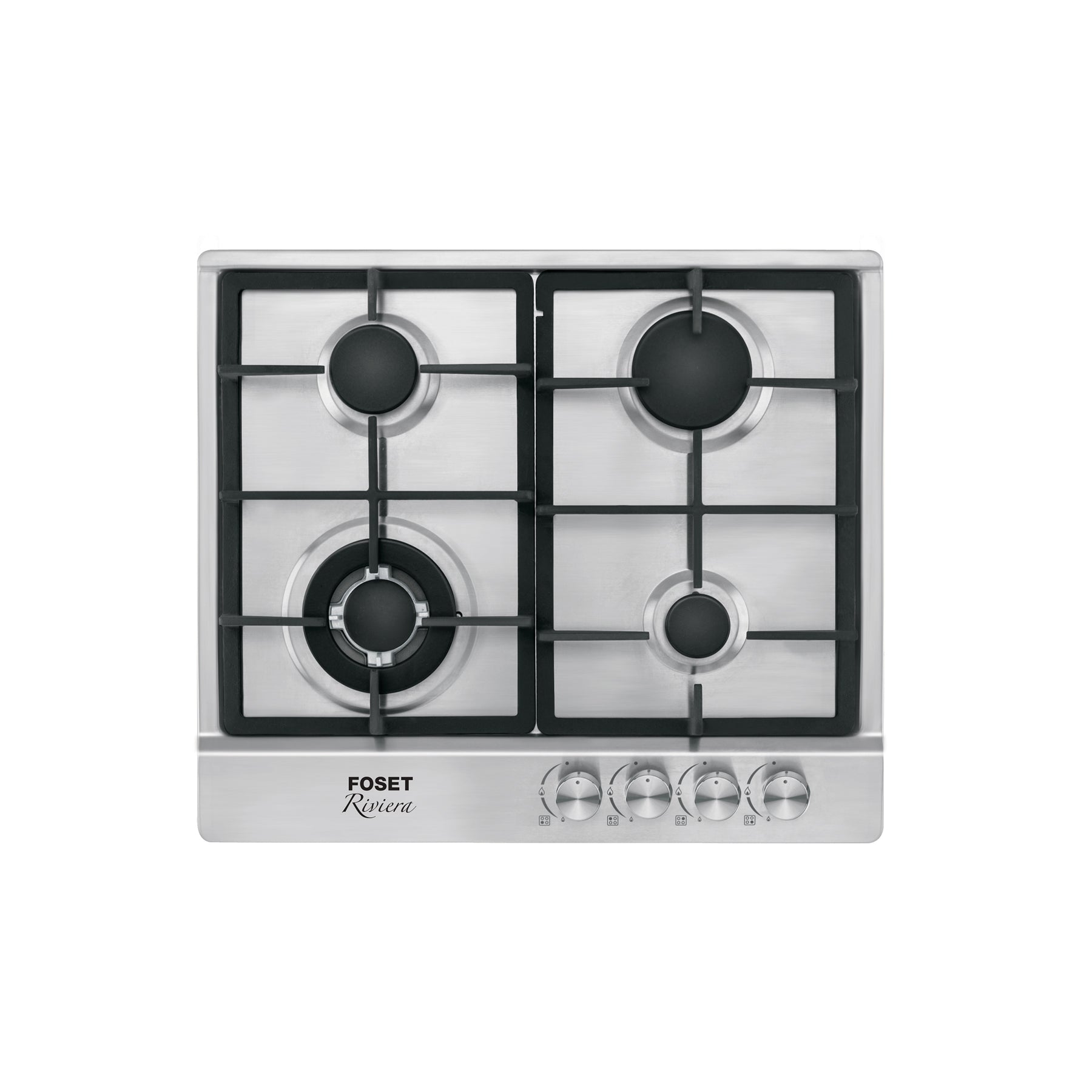 Parrilla gas empotrable 60cm, 4 quem, acero inox, RIVIERA