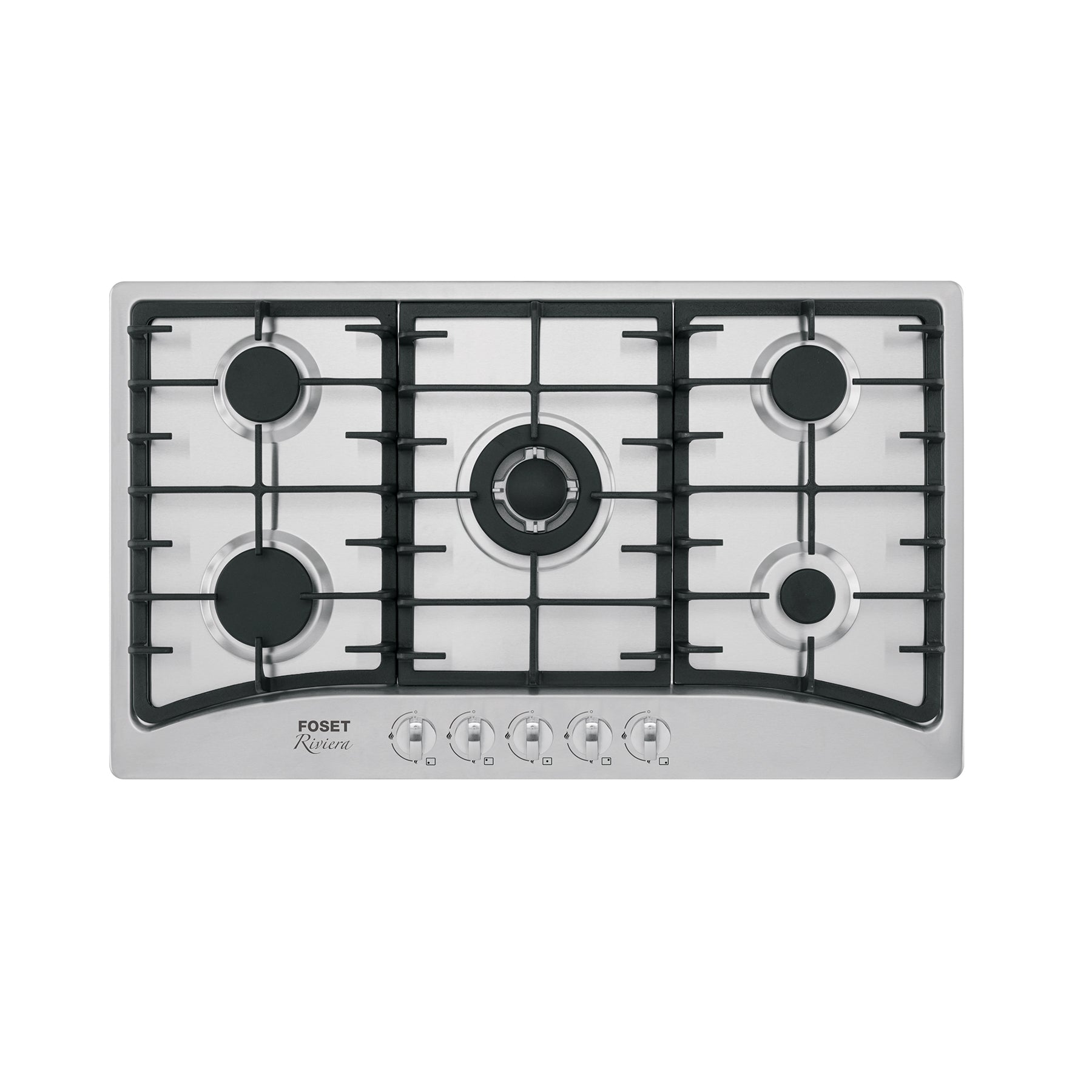 Parrilla gas empotrable 90cm, 5 quem, acero inox, RIVIERA