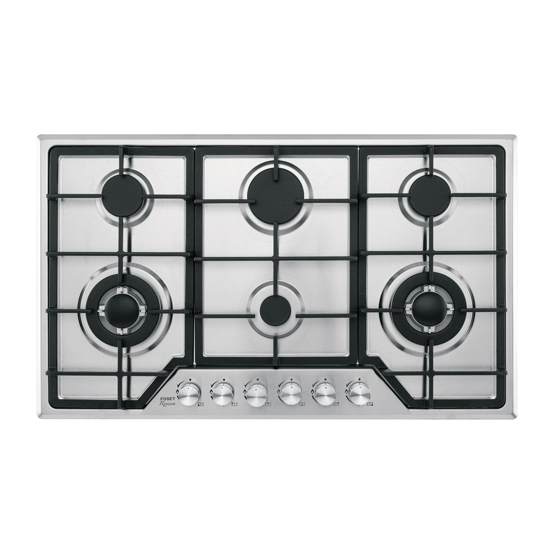 Parrilla gas empotrable 90cm, 6 quem, acero inox, RIVIERA