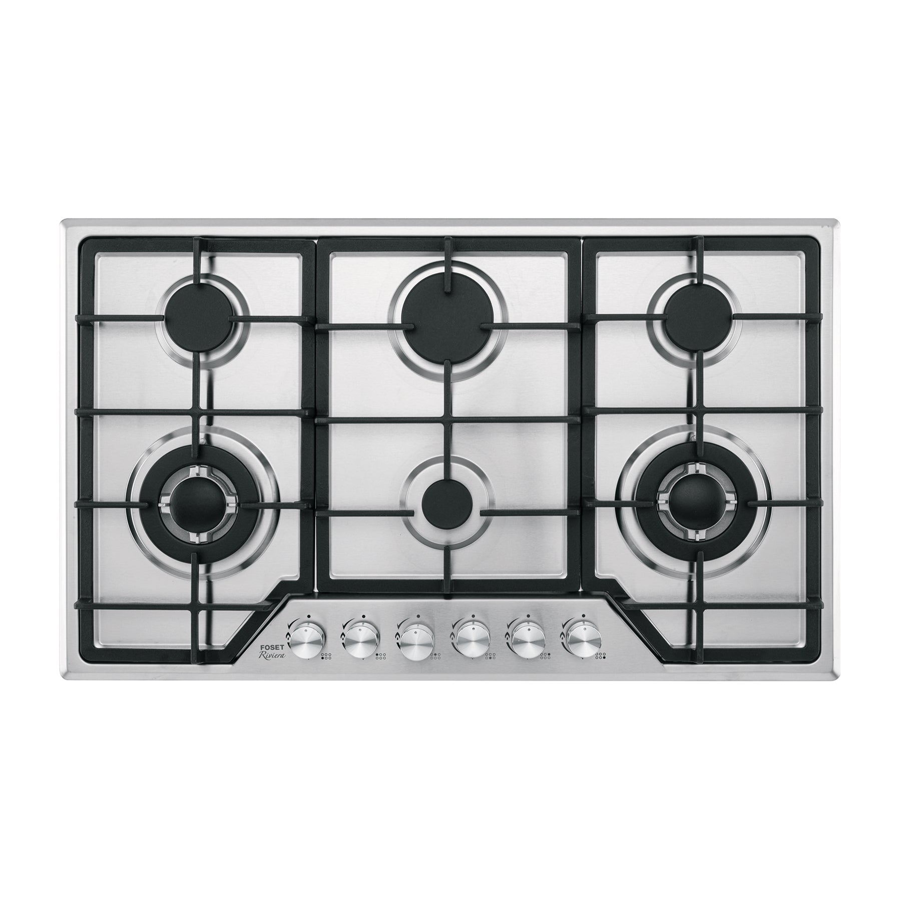 Parrilla gas empotrable 90cm, 6 quem, acero inox, RIVIERA