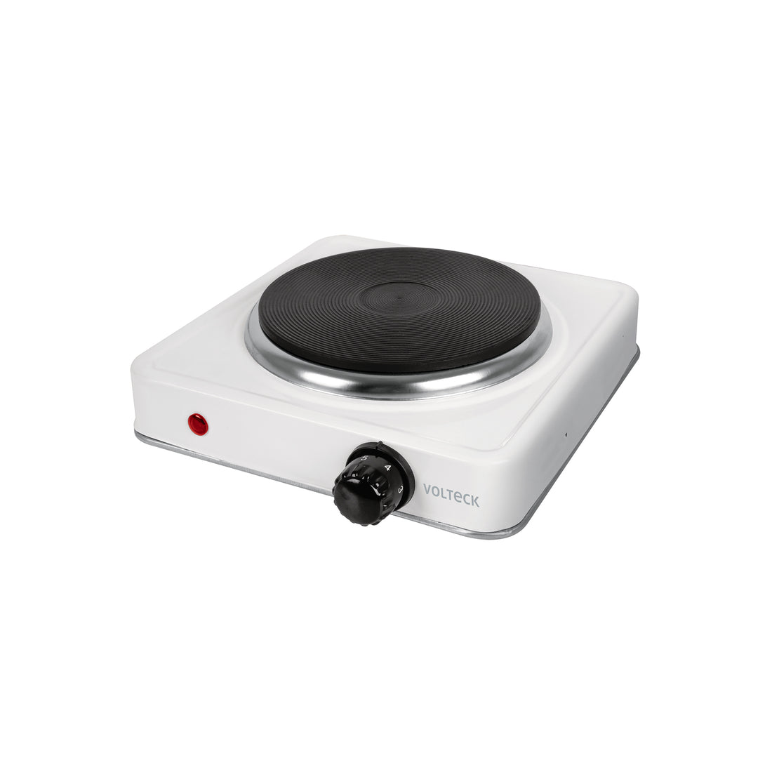 Parrilla eléctrica 1 quemador de disco, blanca, VOLTECK