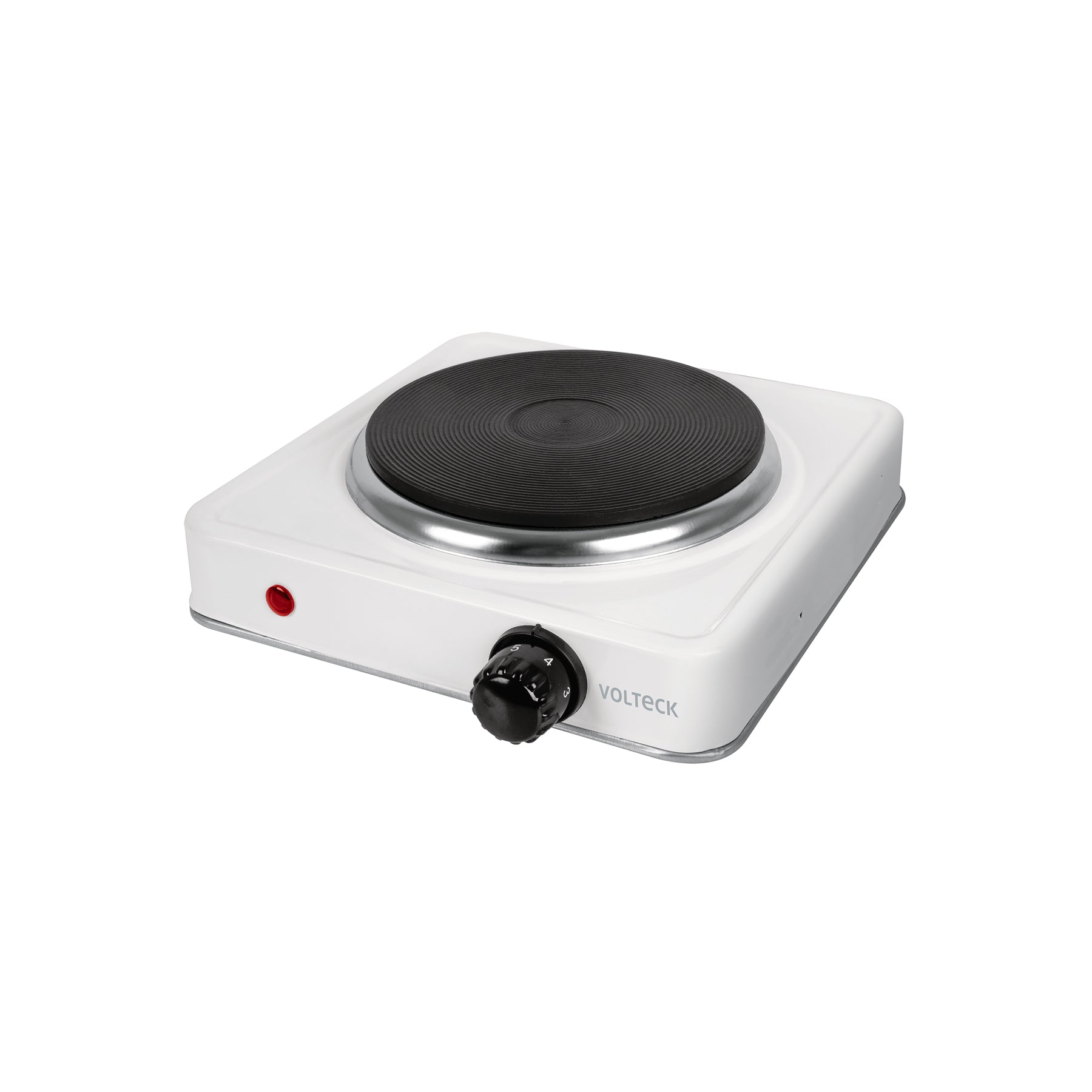 Parrilla eléctrica 1 quemador de disco, blanca, VOLTECK