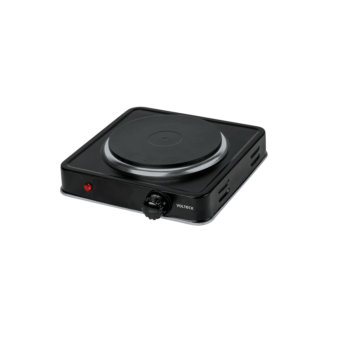 Parrilla eléctrica 1 quemador de disco, negra, VOLTECK