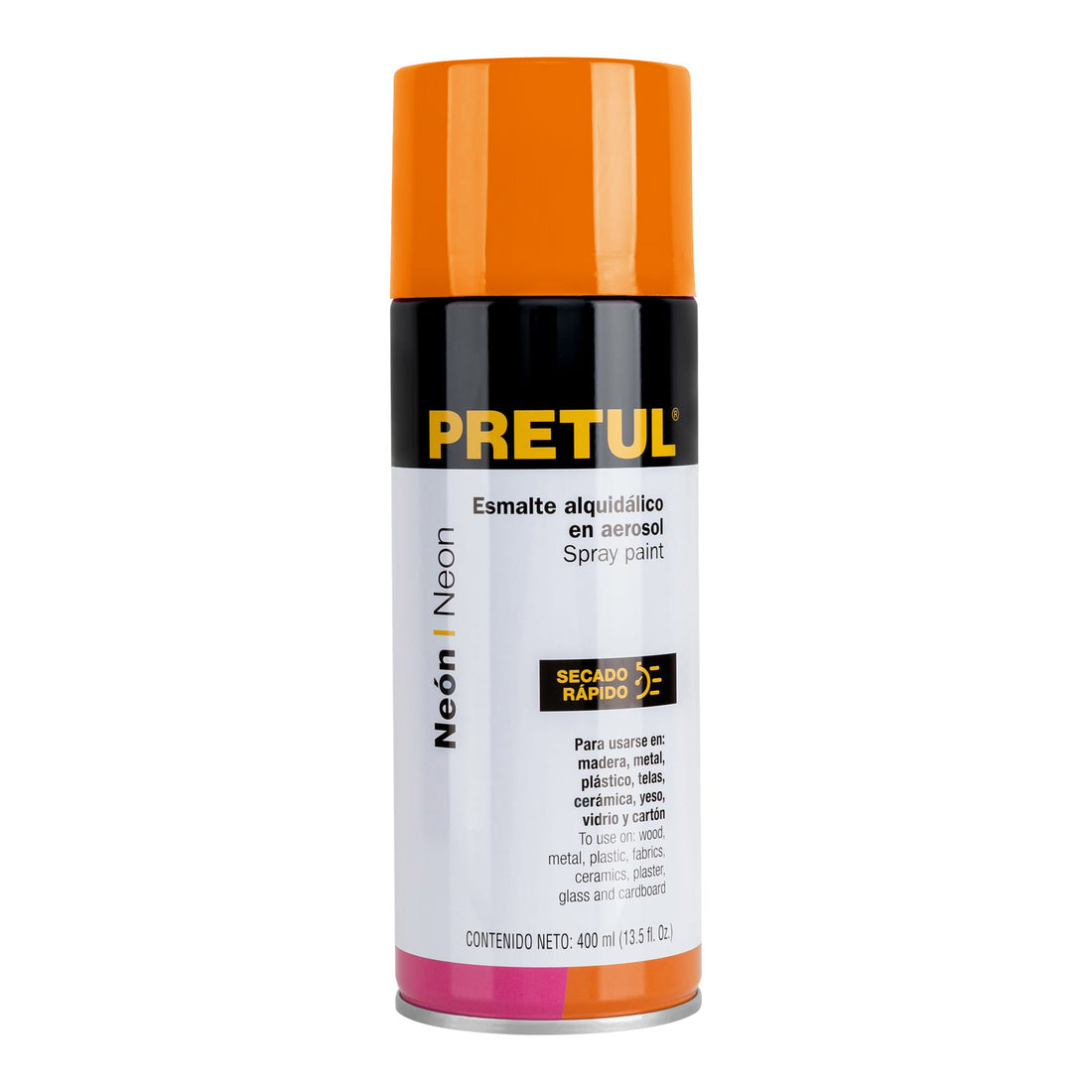Pintura en aerosol, naranja neón, 400 ml, PRETUL
