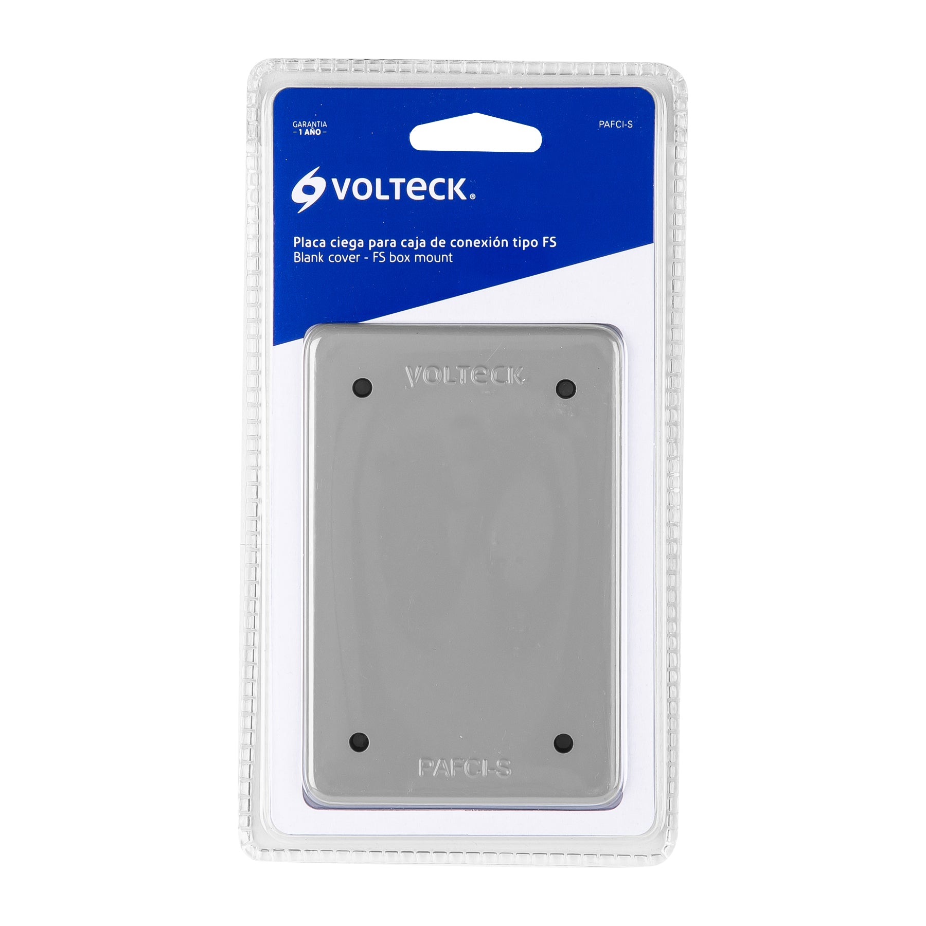 Placa tipo FS ciega, de sobreponer, VOLTECK