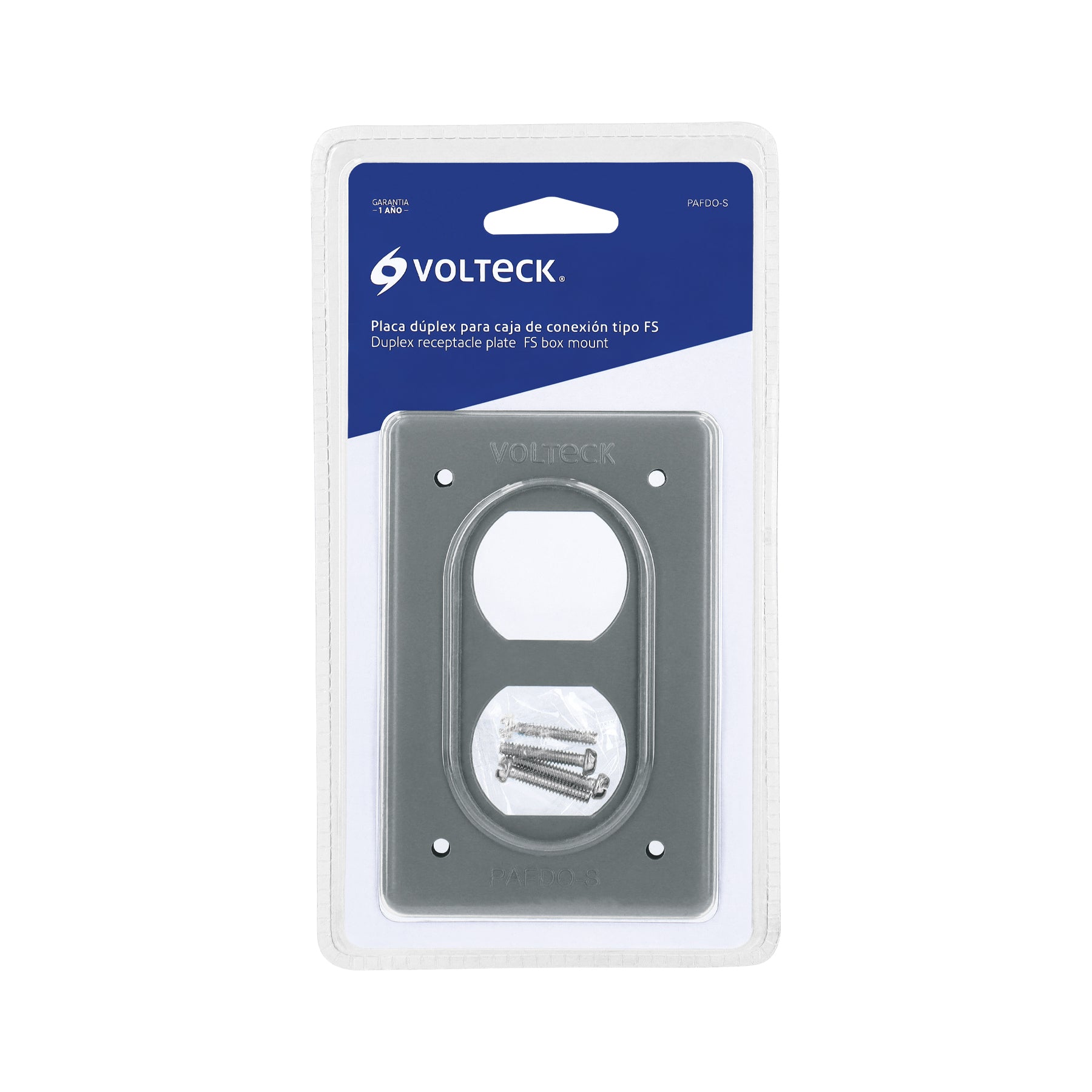 Placa tipo FS, doble, de sobreponer, VOLTECK
