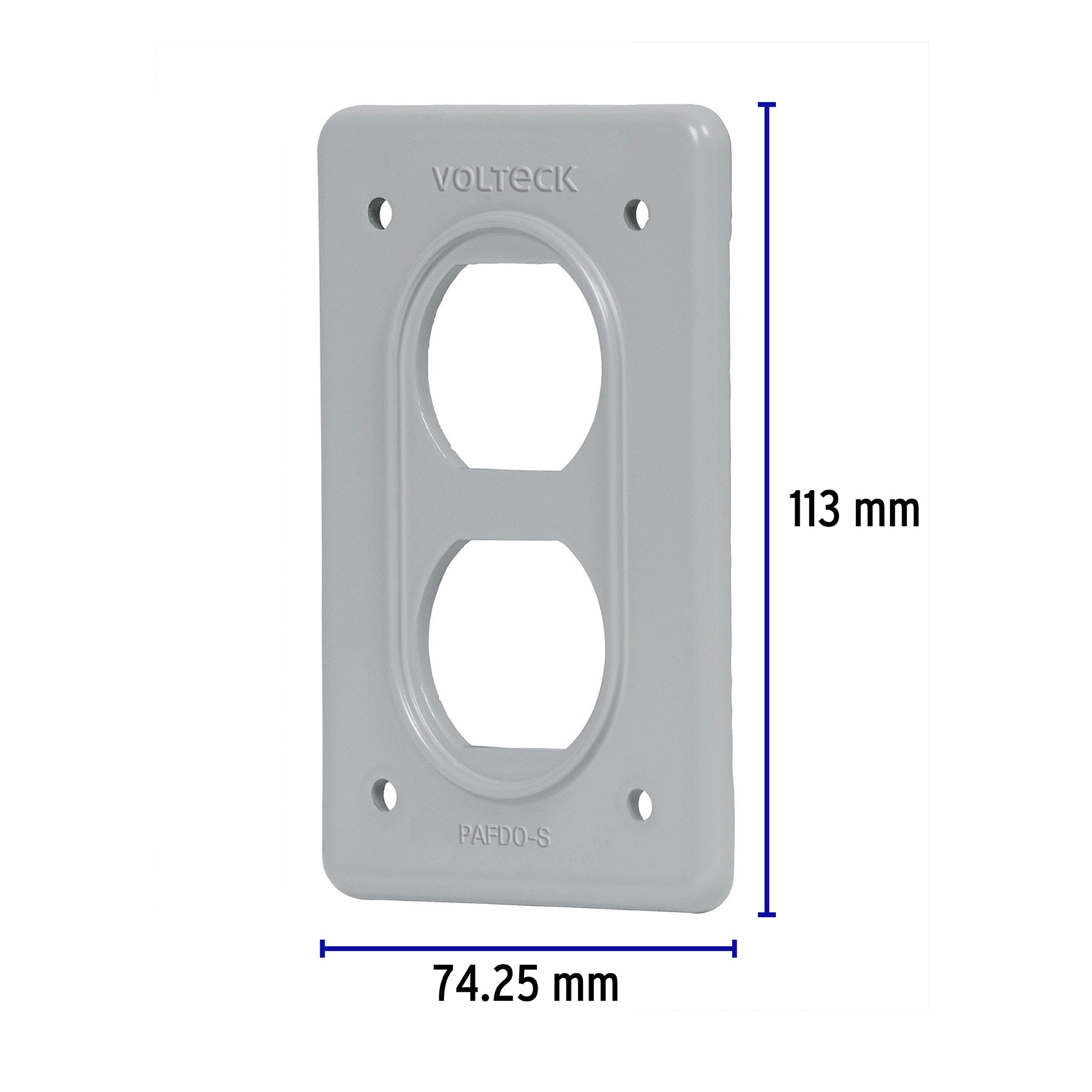 Placa tipo FS, doble, de sobreponer, VOLTECK