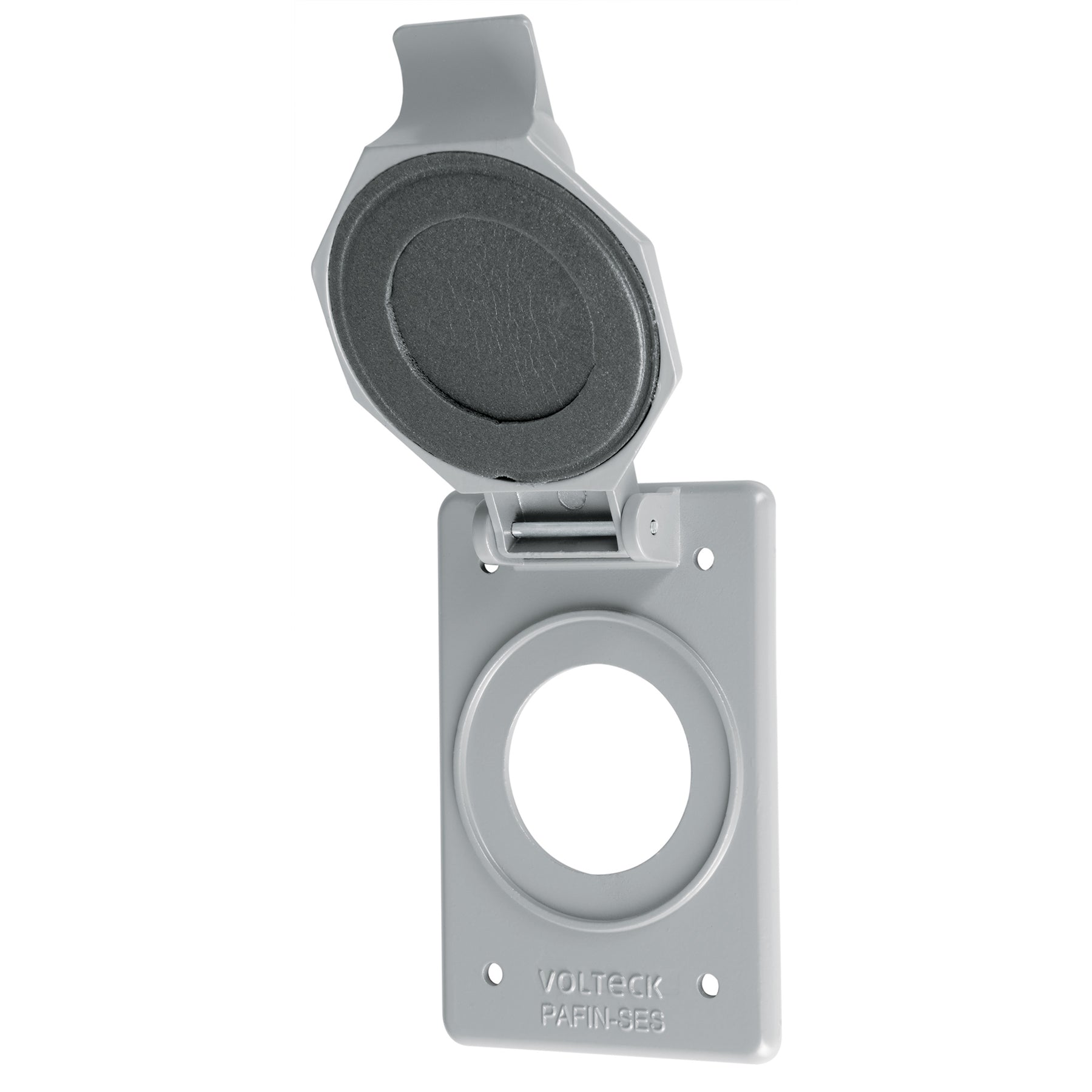 Placa tipo FS con cubierta, sencilla, sobreponer, VOLTECK