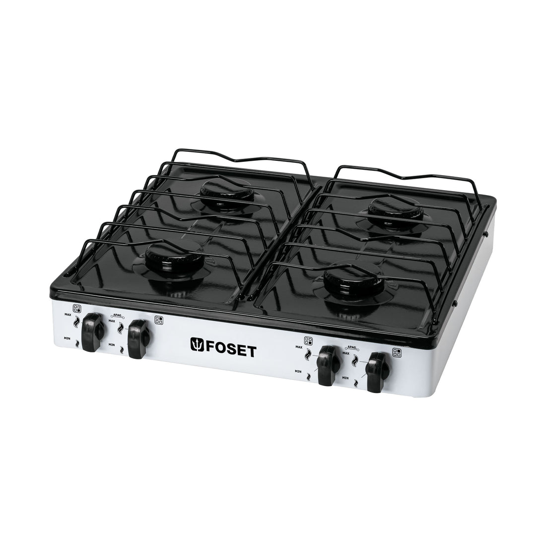 Parrilla de gas de sobreponer 4 quemadores, blanca, FOSET