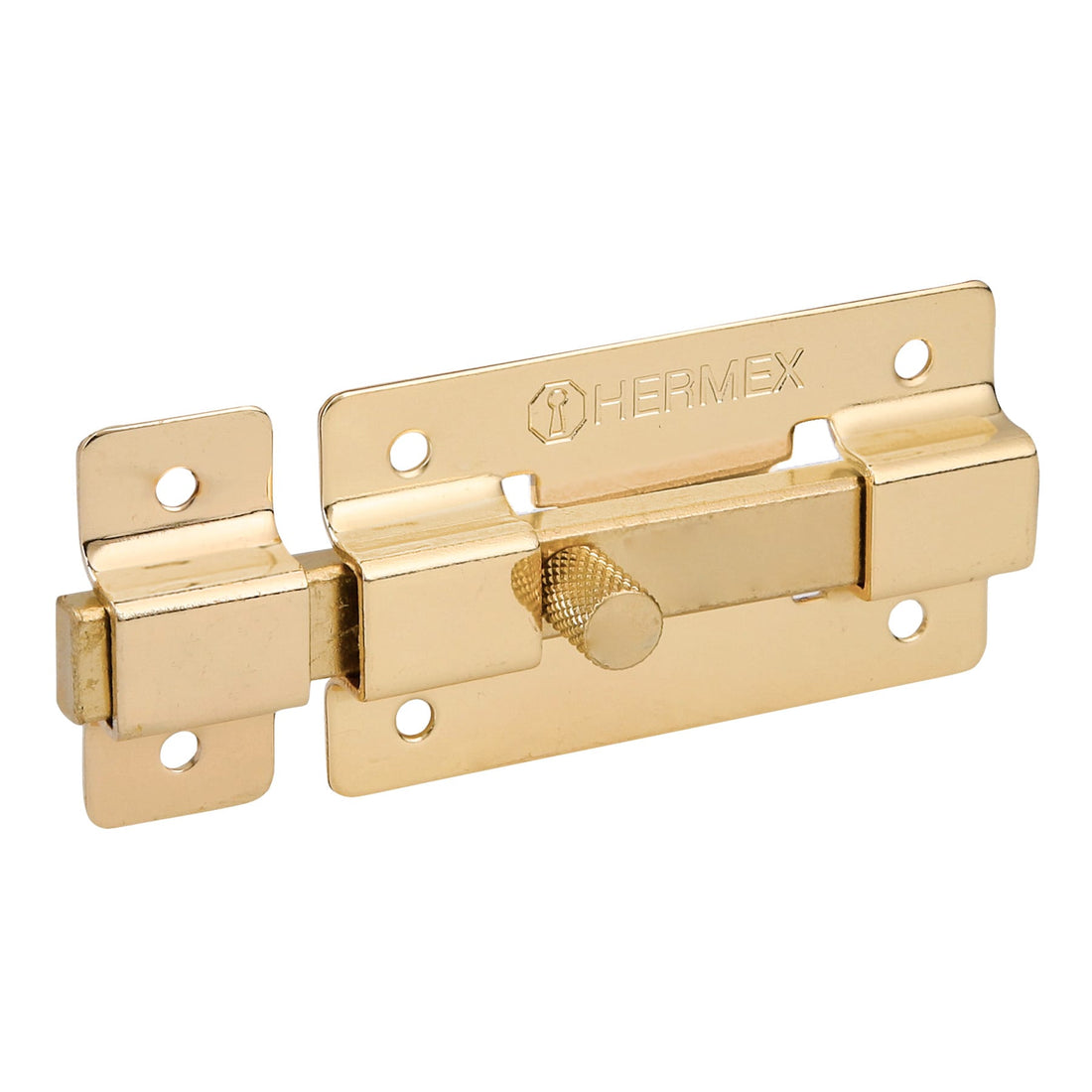 Pasador de barra plana 3" acabado latón, HERMEX
