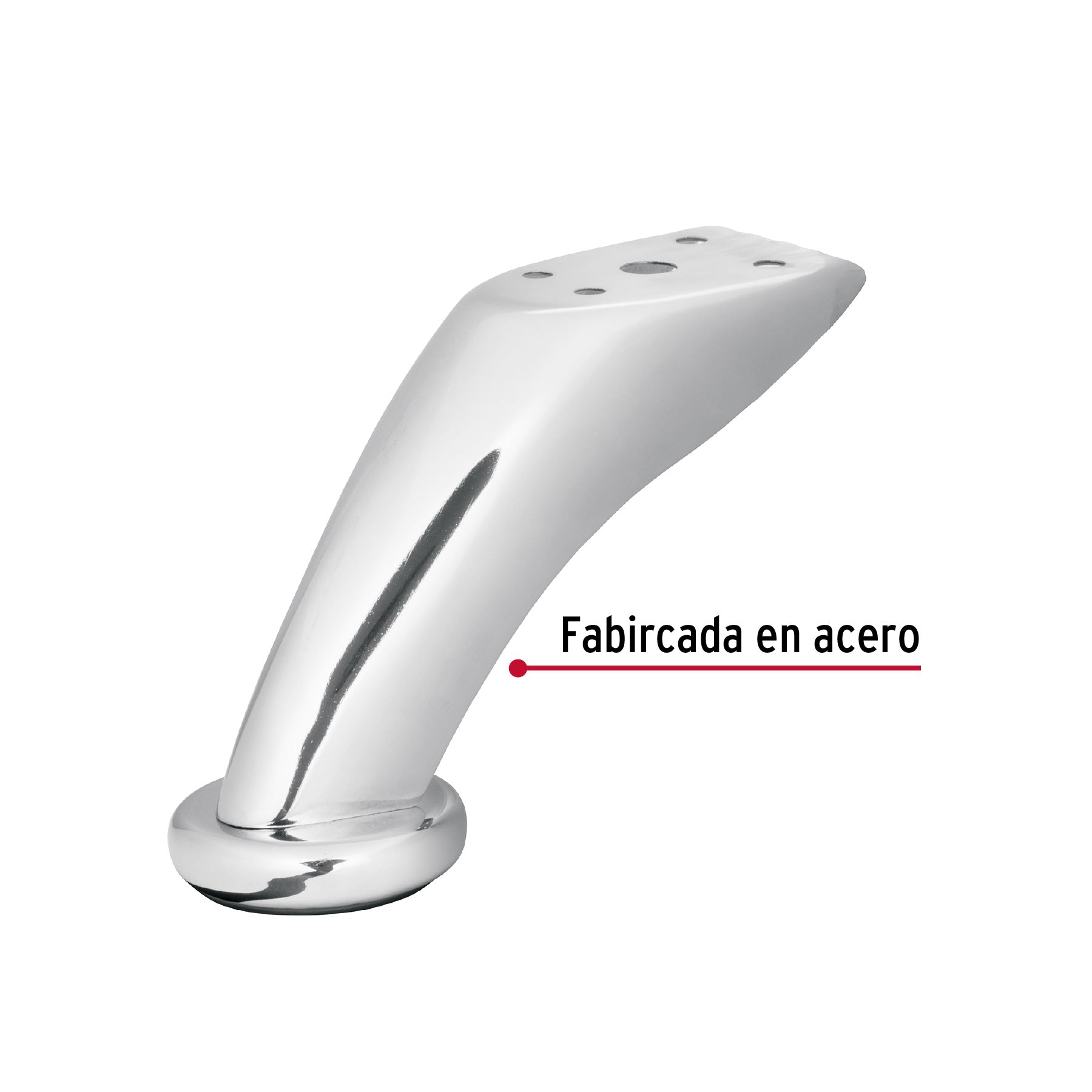 Pata para sofá y mueble, cromo, 90 mm altura, HERMEX