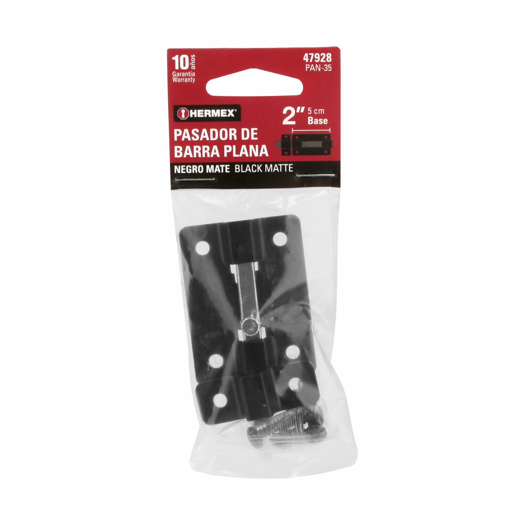 Pasador de barra plana 2", negro, HERMEX