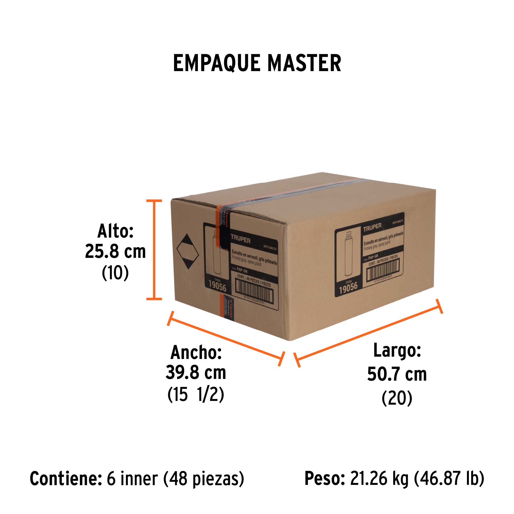 Pintura en aerosol, gris primario, bote esbelto, 400 ml - Empaque