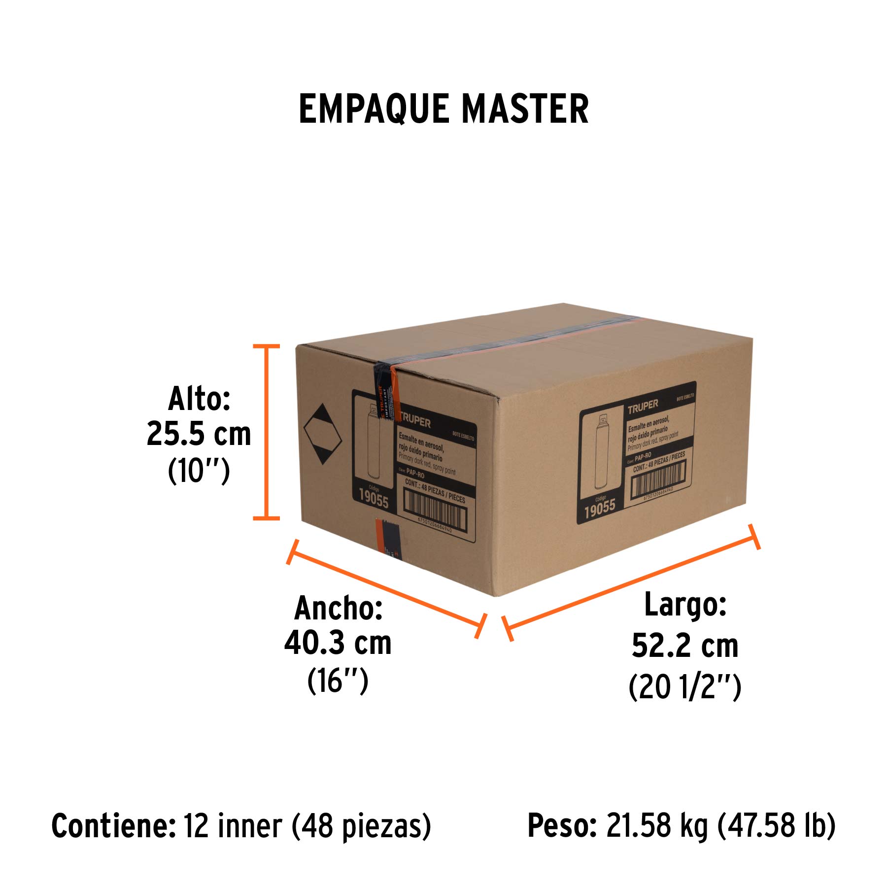 Pintura en aerosol, rojo primario, bote esbelto, 400ml - Empaque
