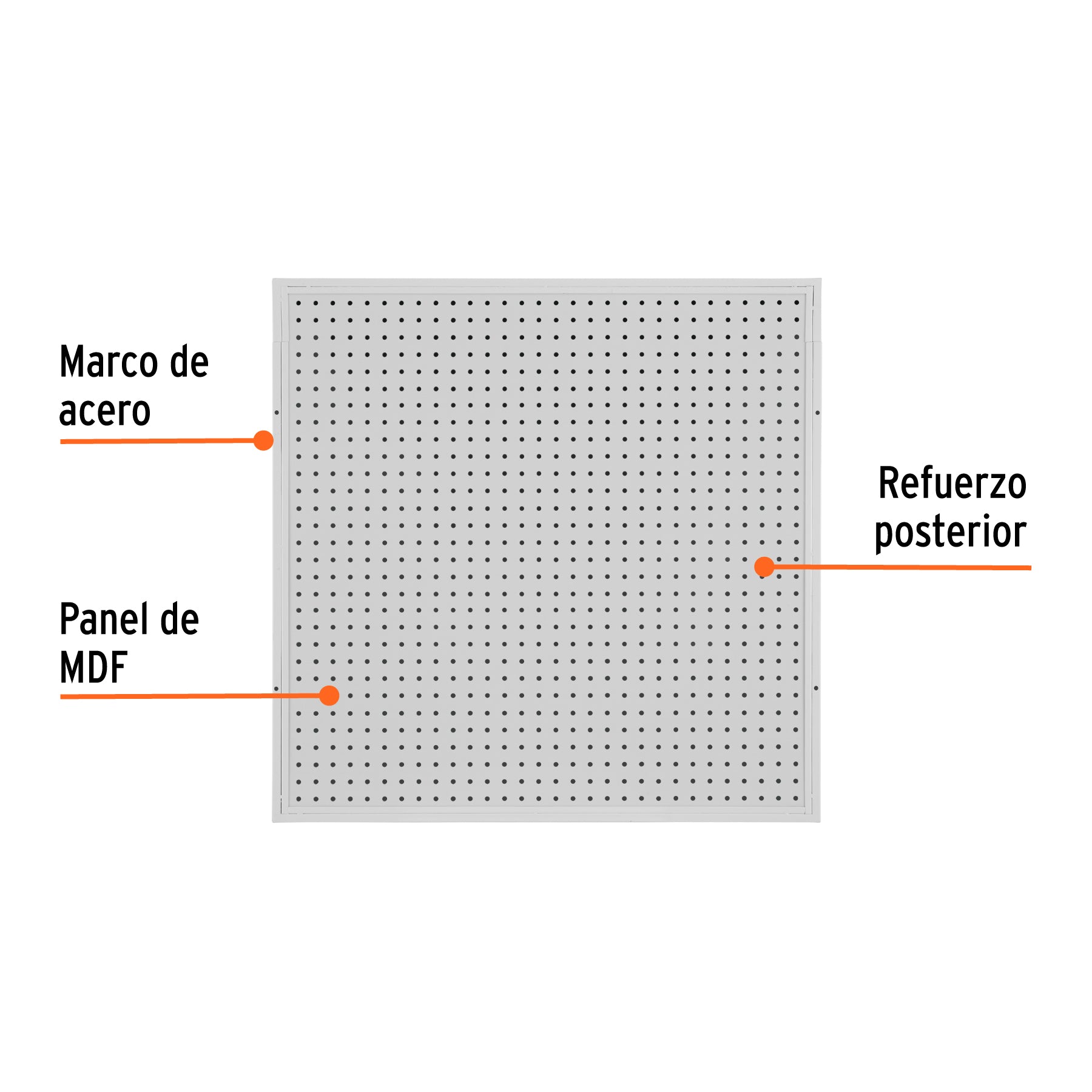 Panel perfocel 80 x 80 cm, TRUPER