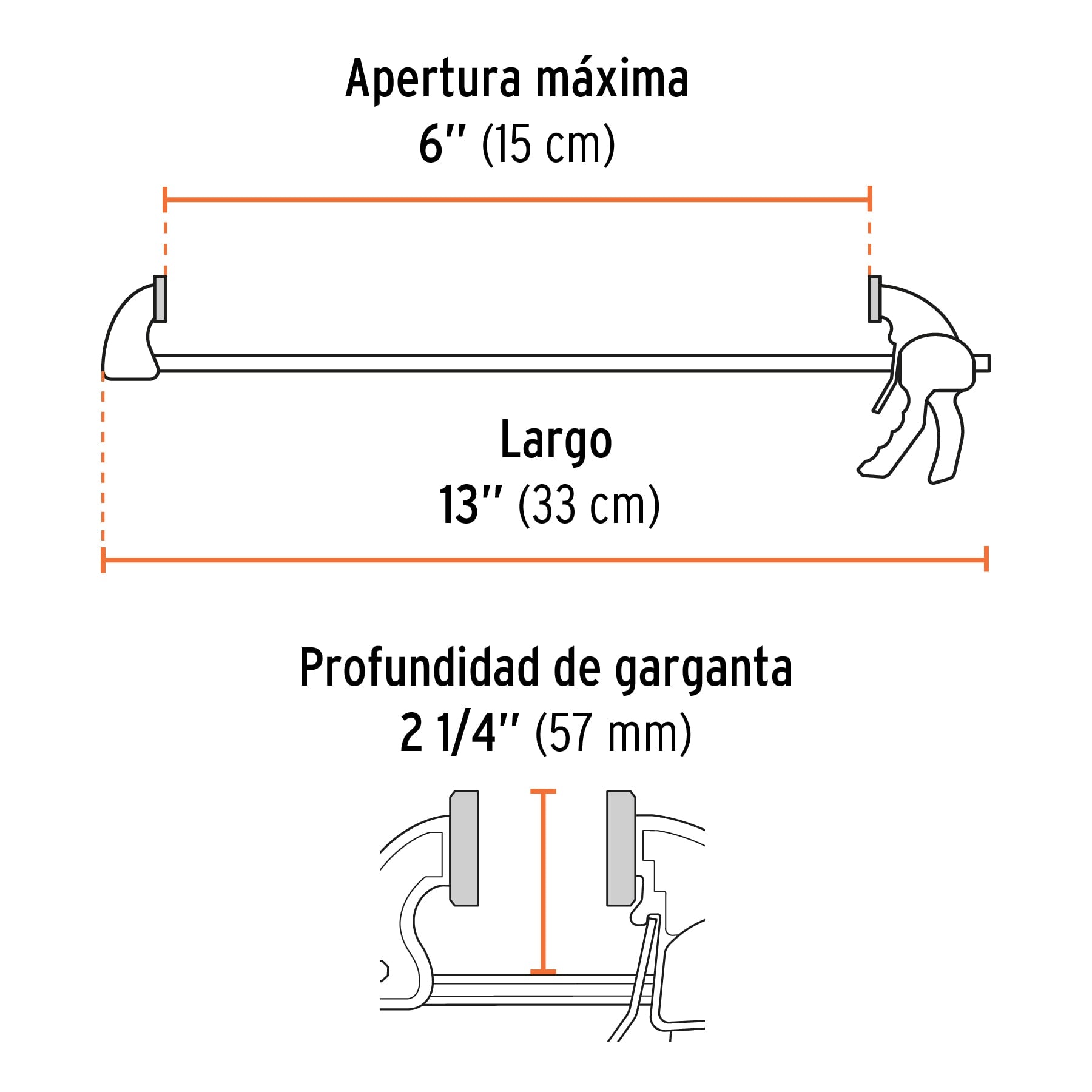 Prensa de ajuste rápido de 6"con cuerpo de nylon, TRUPER