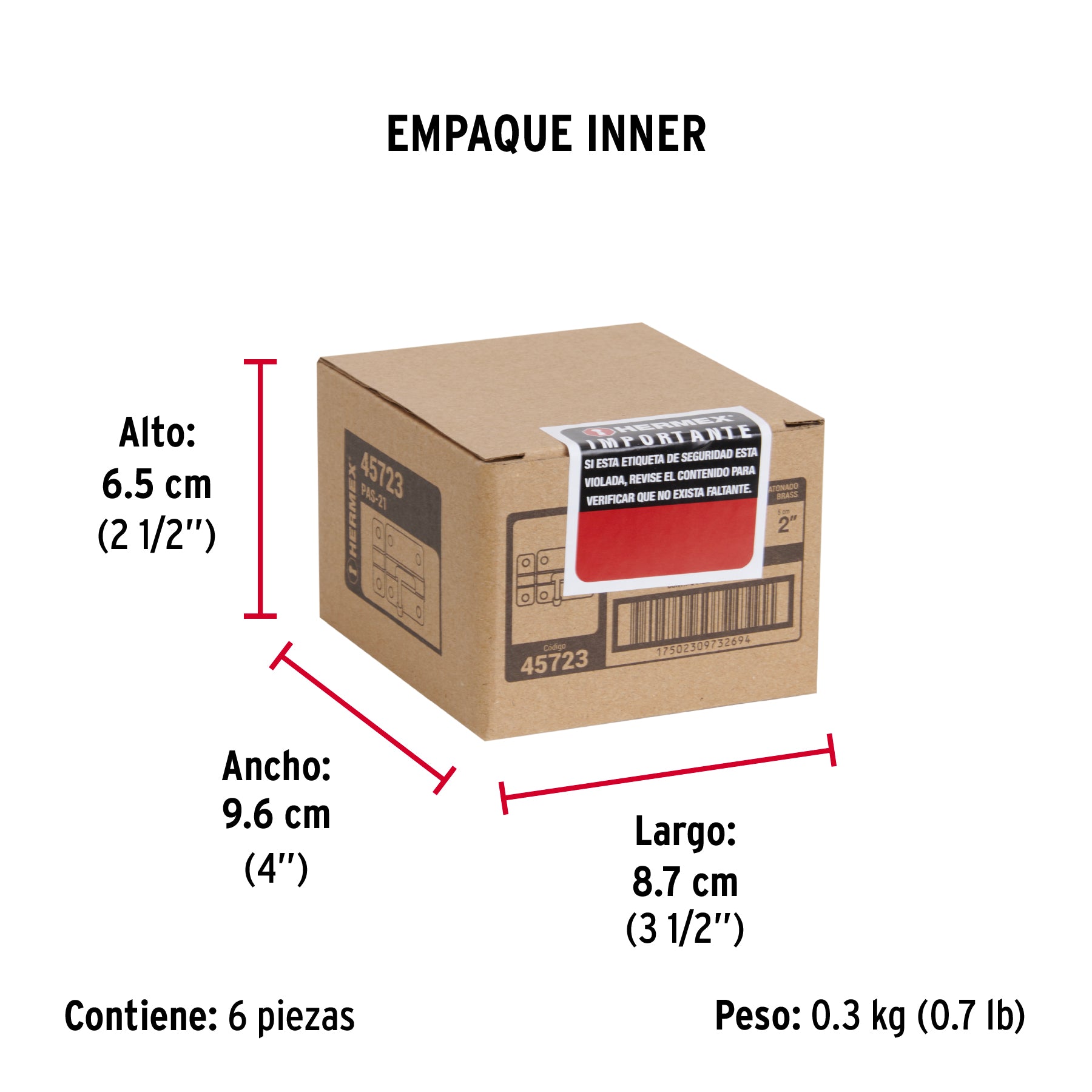 Pasador de barril de acero latón 2", HERMEX - Empaque