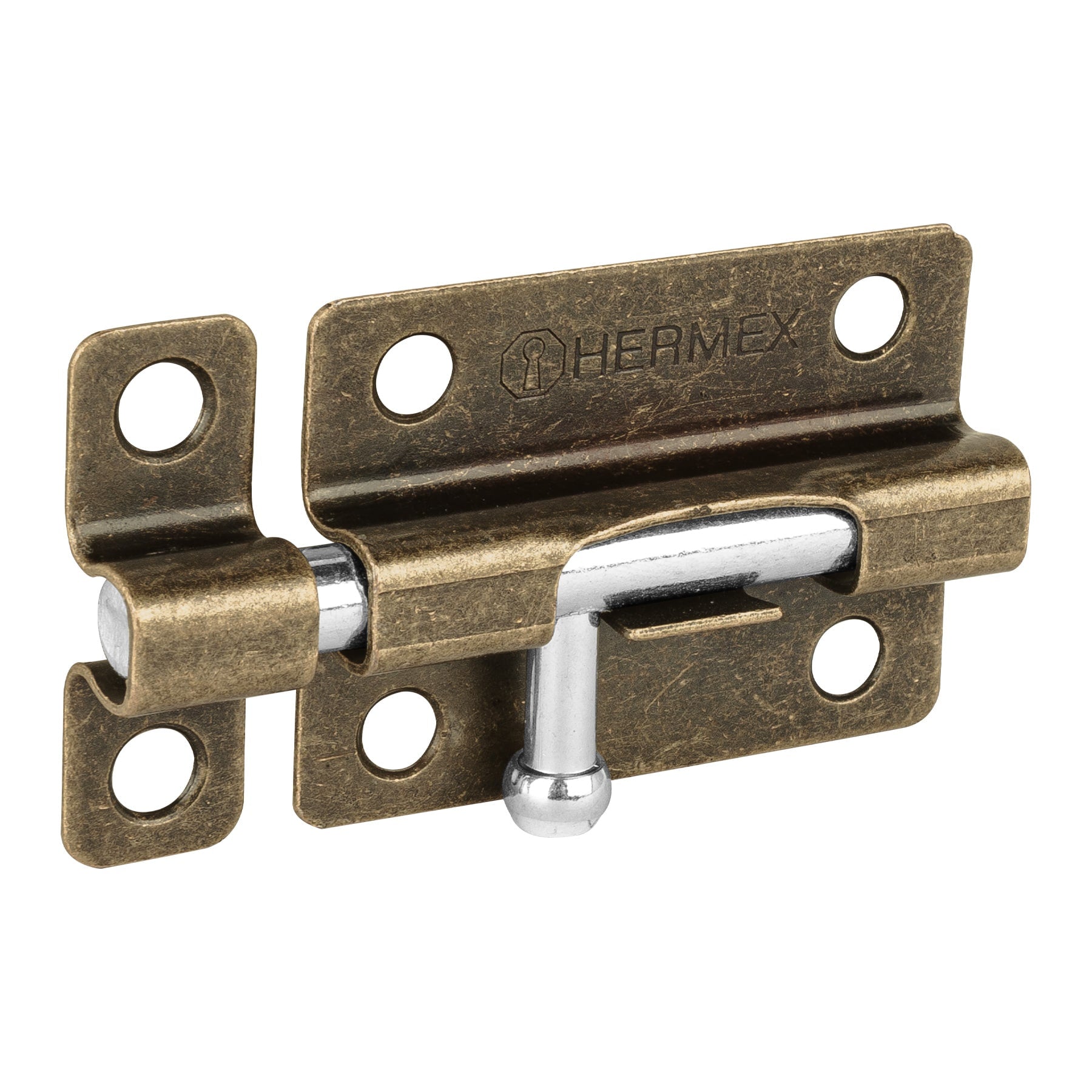 Pasador de barril de acero latón antiguo 3", HERMEX
