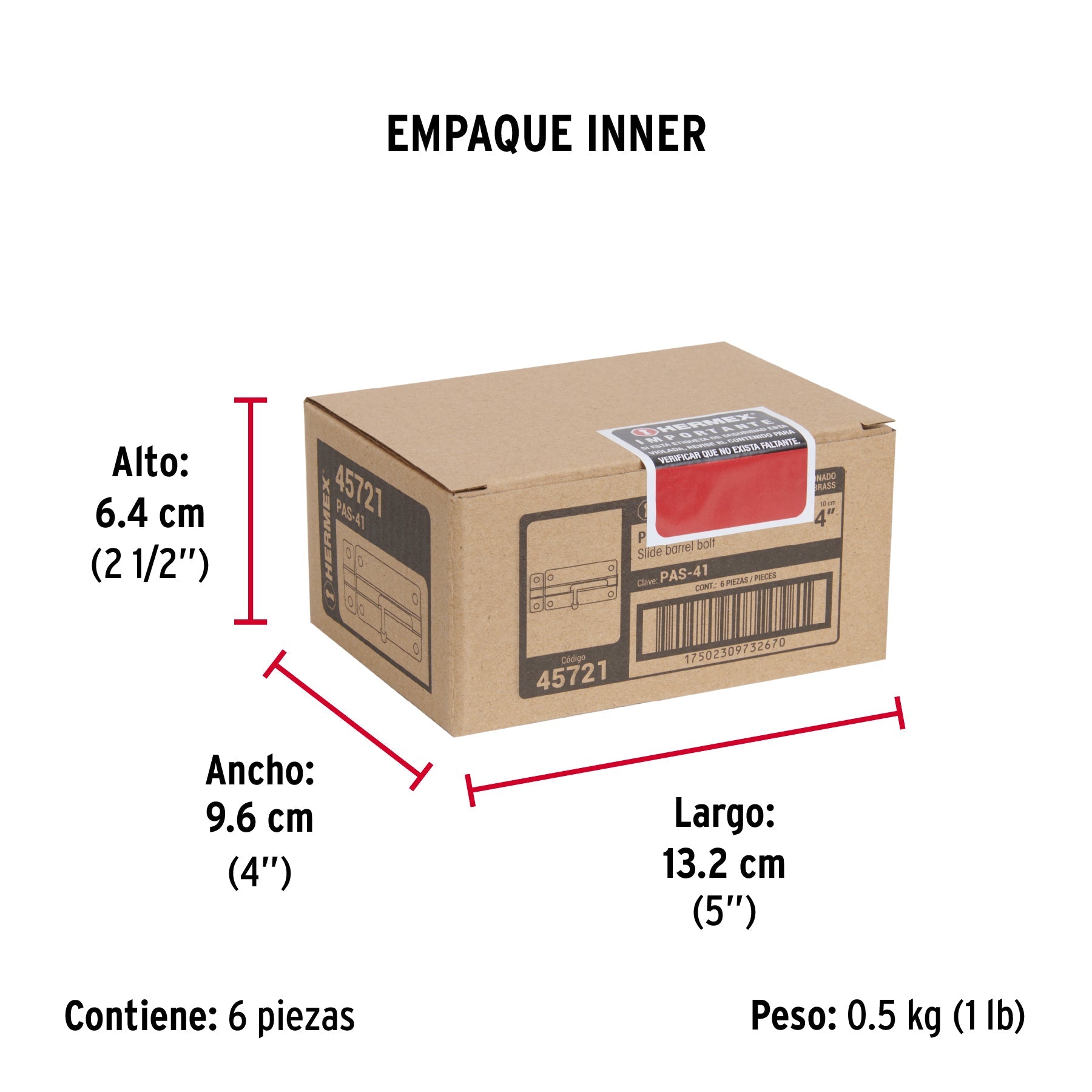 Pasador de barril de acero latón 4", HERMEX - Empaque
