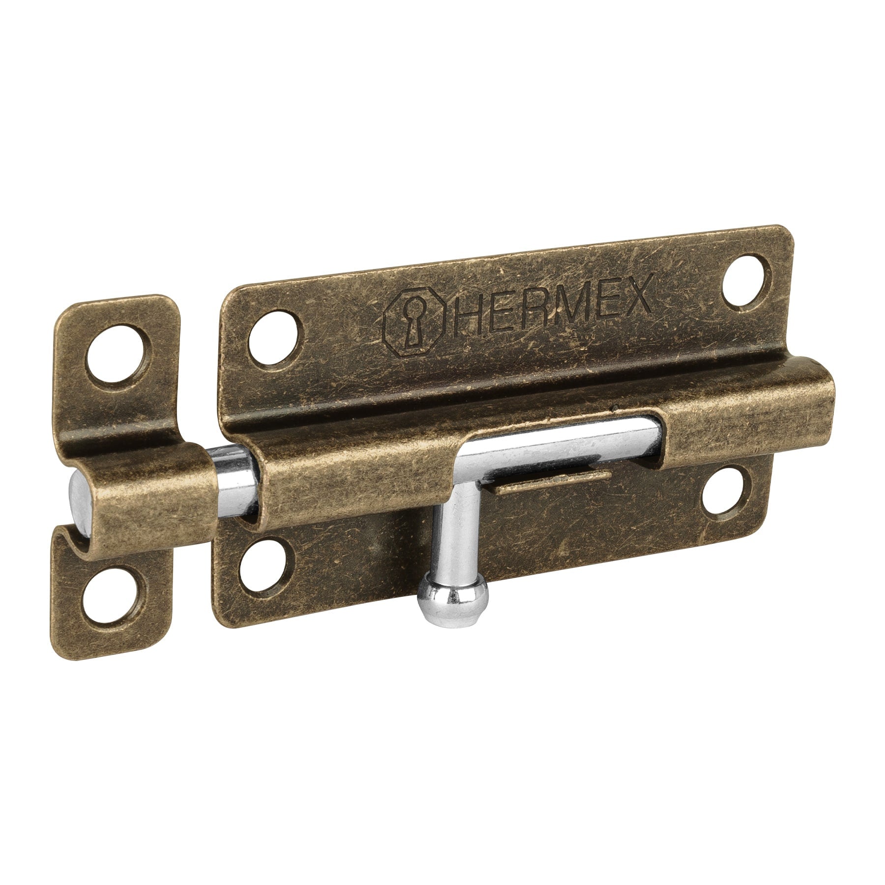Pasador de barril de acero latón antiguo 4", HERMEX