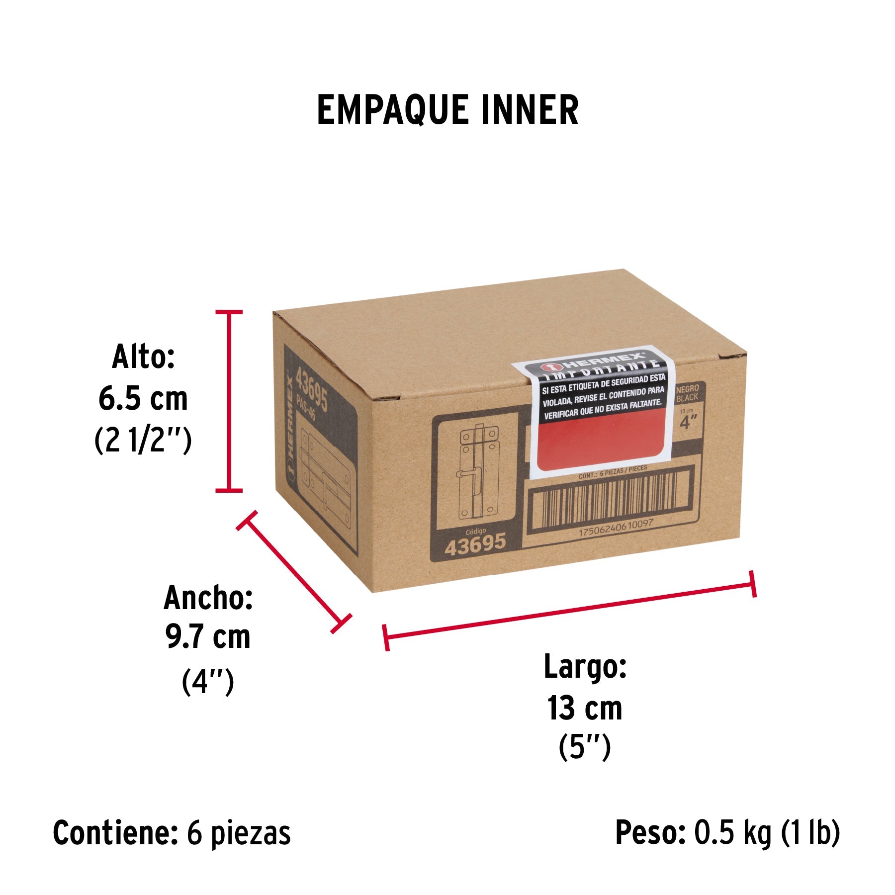 Pasador de barril 4" de acero acabado negro, HERMEX - Empaque