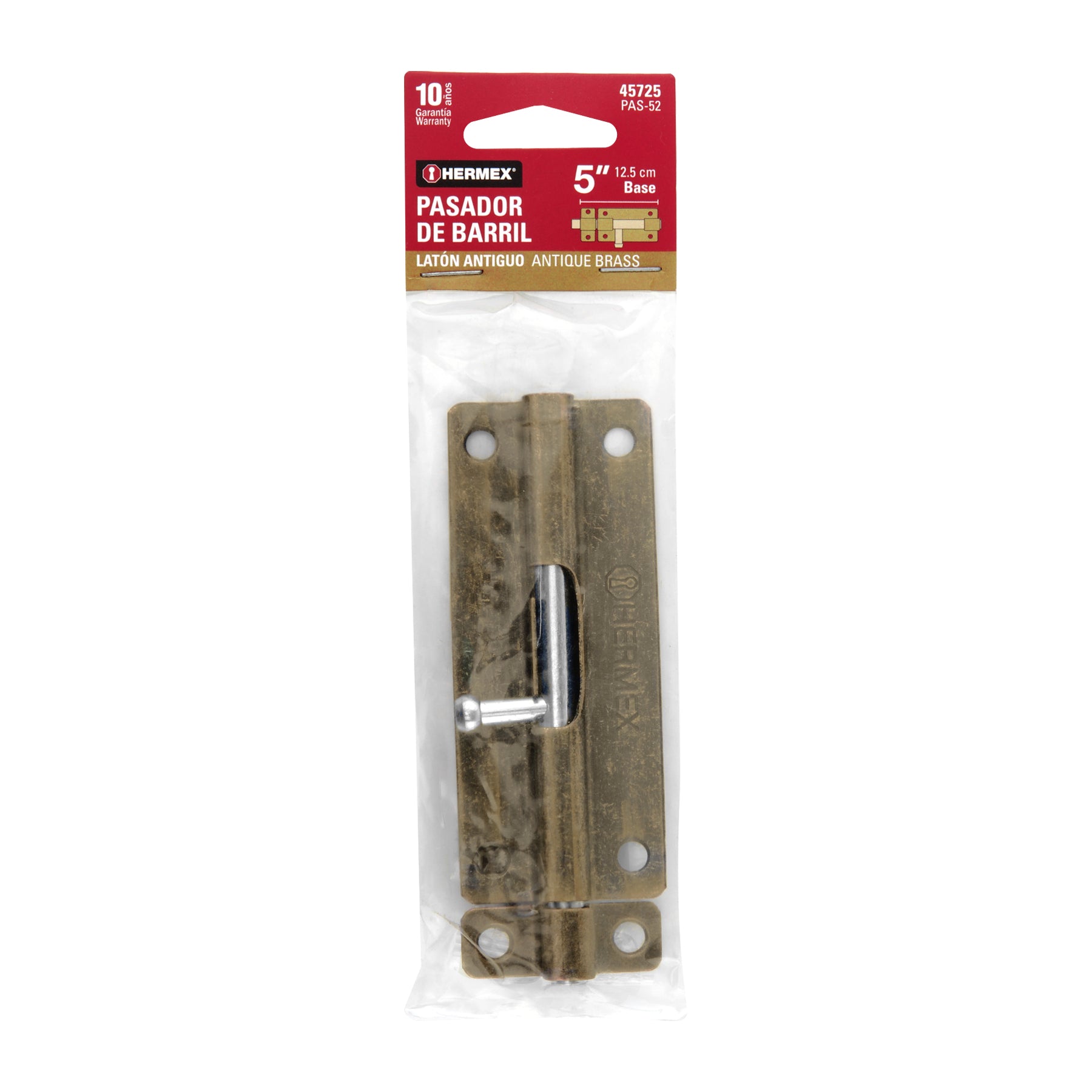 Pasador de barril de acero latón antiguo 5", HERMEX