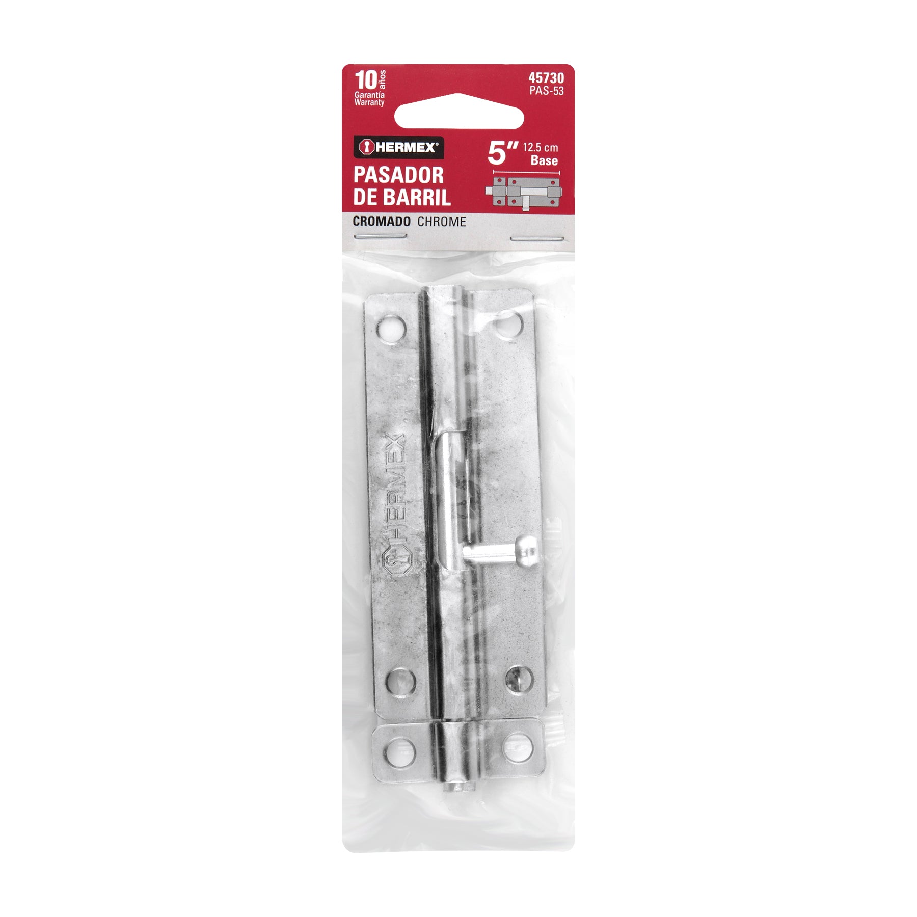 Pasador de barril de acero cromo 5", HERMEX