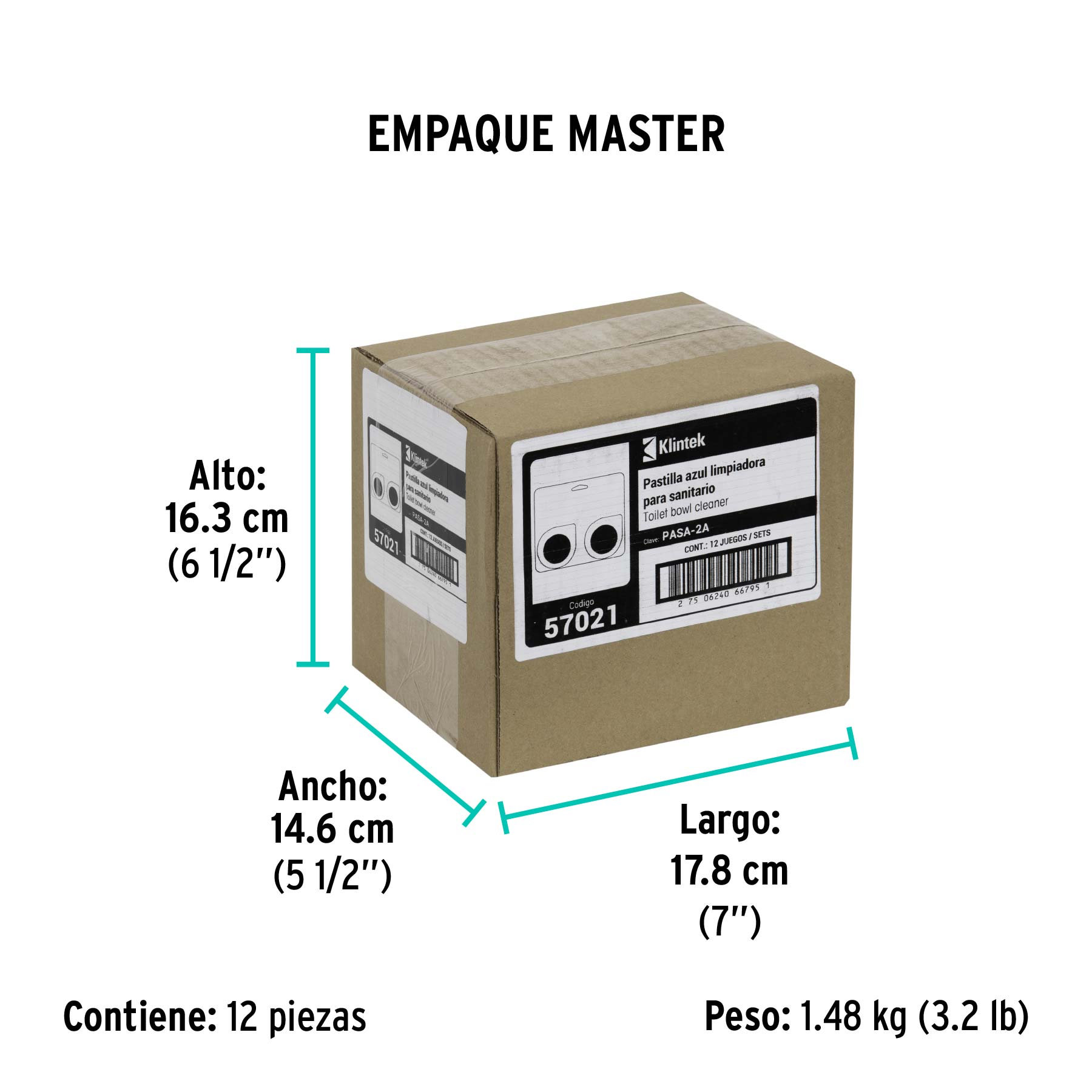 Blíster con 2 pastillas azules desinfectantes para tanque WC - Empaque