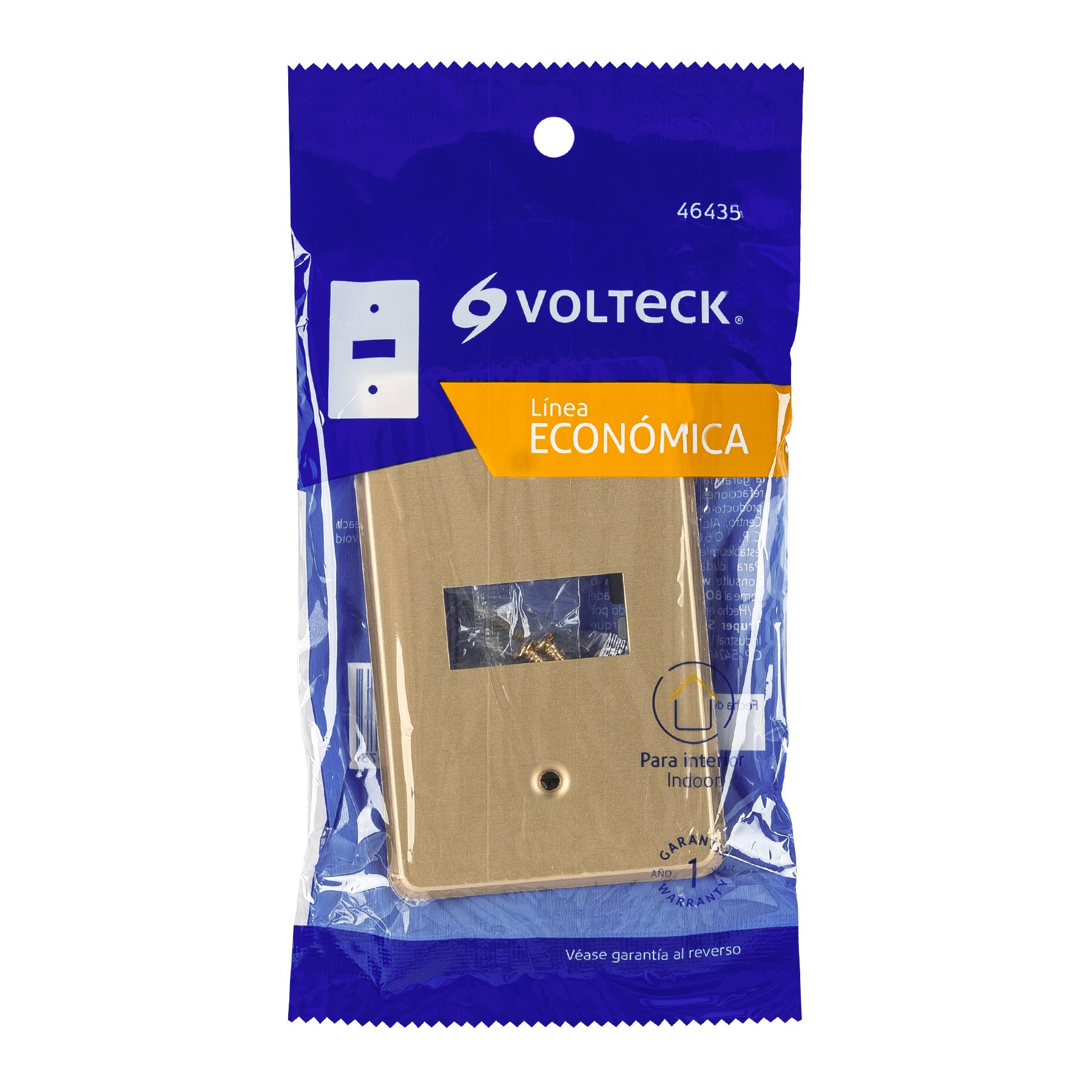 Placa 1 módulo, de aluminio, línea Económica, VOLTECK
