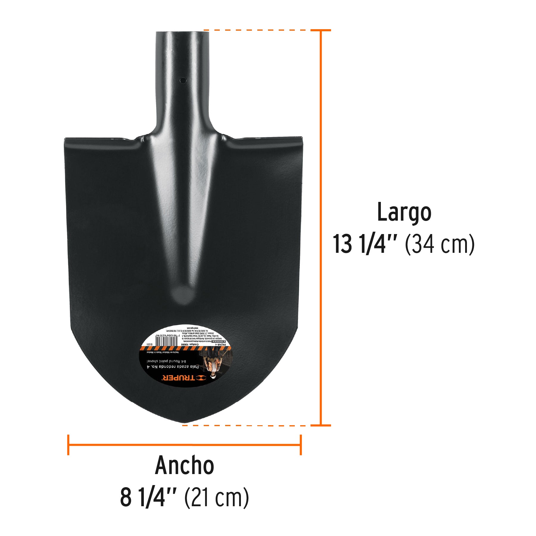 Pala azada redonda 4, sin mango, TRUPER