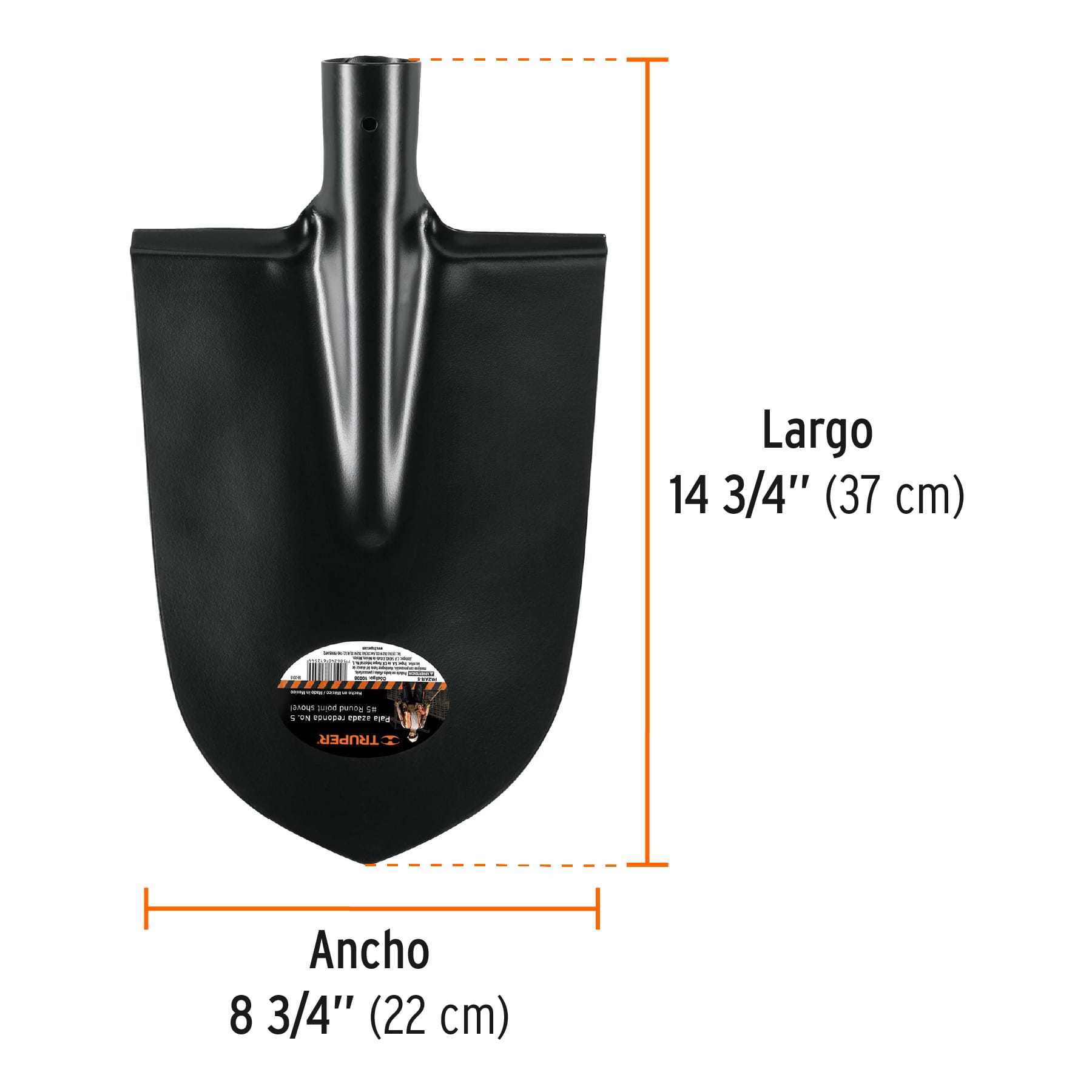 Pala azada redonda 5, sin mango, TRUPER